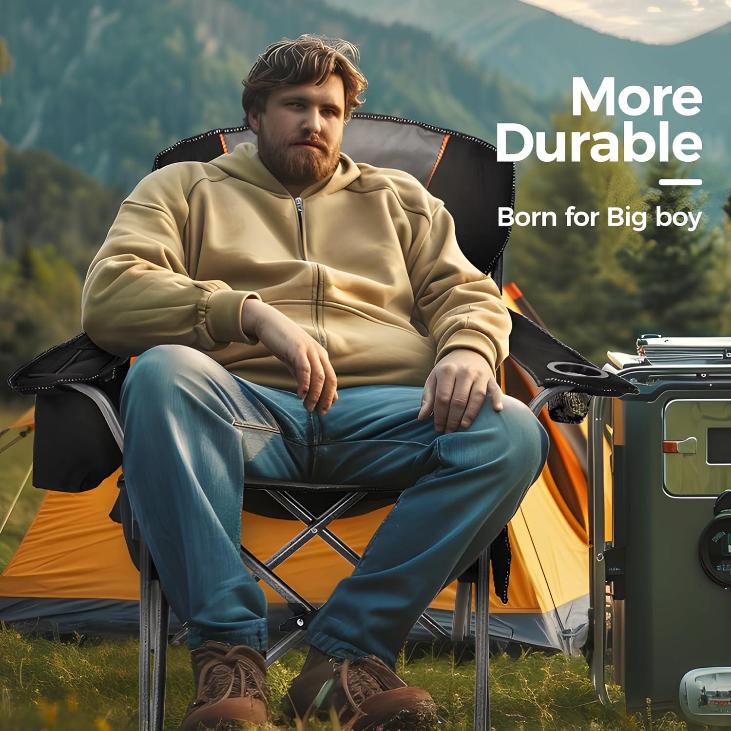 Silla de Camping Plegable ALPHA CAMP Charles 204 kg Soporte