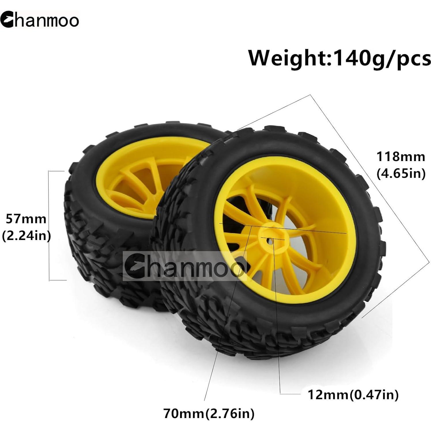 Neumáticos RC 1/10 Chanmoo Off Road 118mm 4PCS Negro