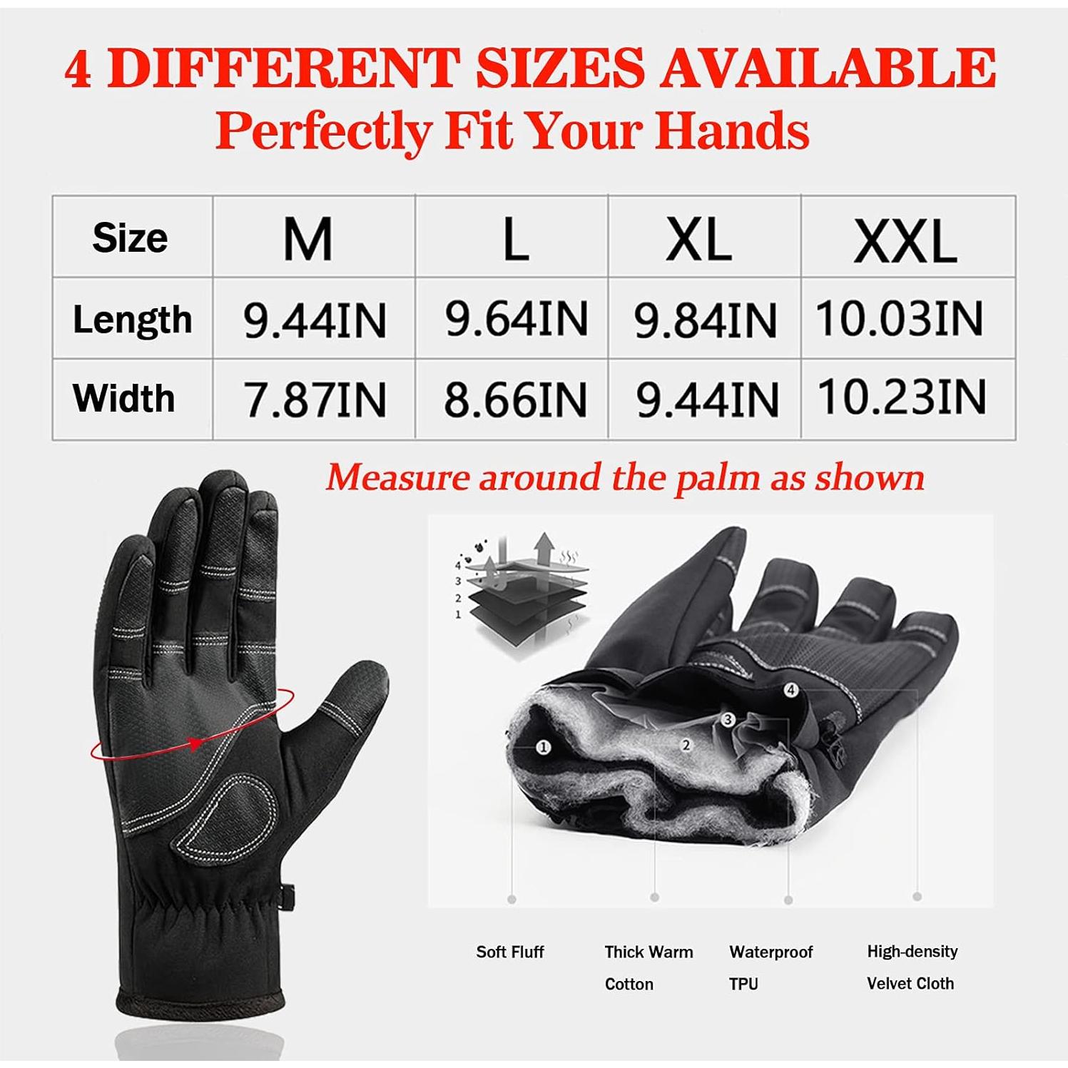 Guantes de Ciclismo de Invierno LSAMA Antideslizantes Medianos