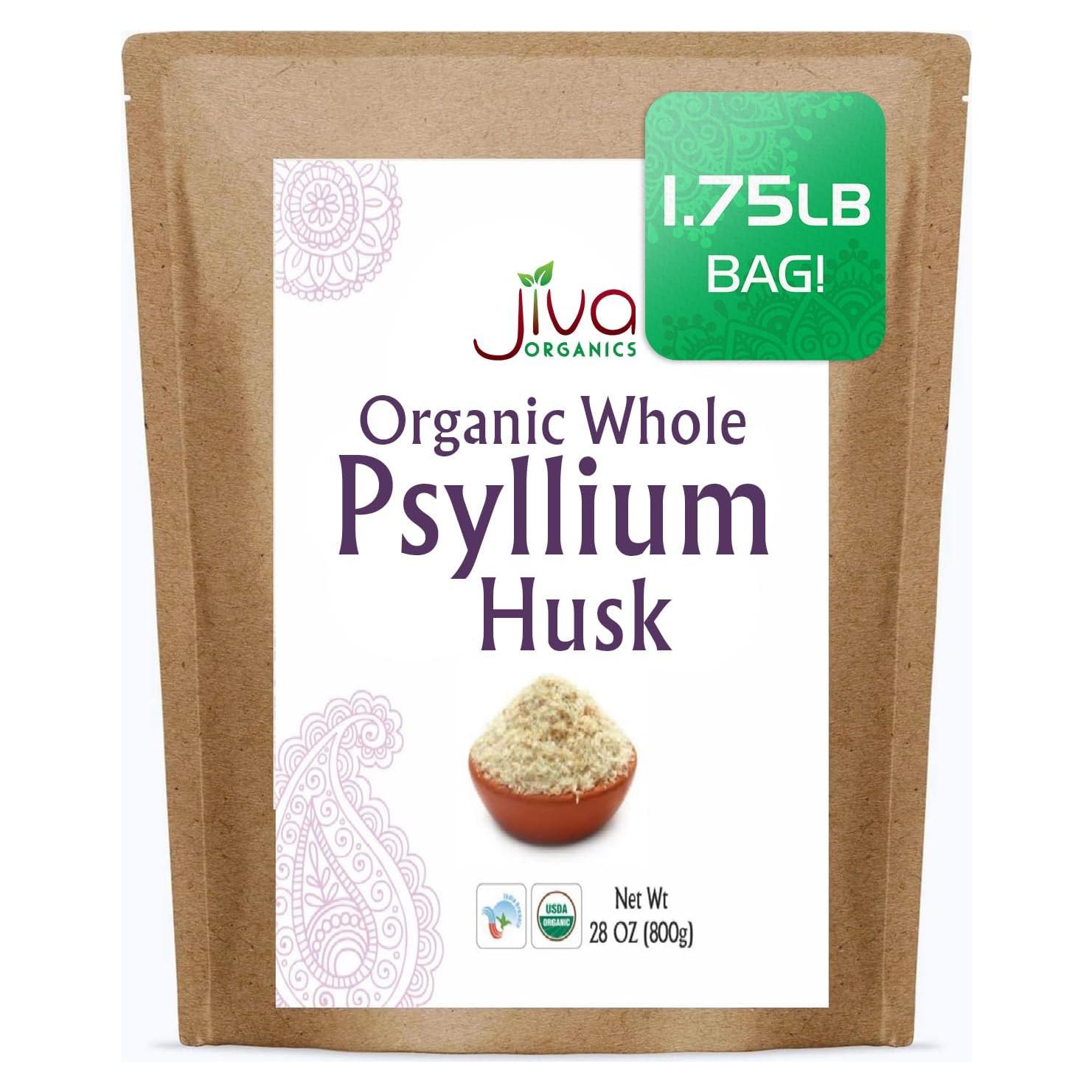 Psyllium Husk Entero Orgánico Jiva 800g - Sin OGM, Keto