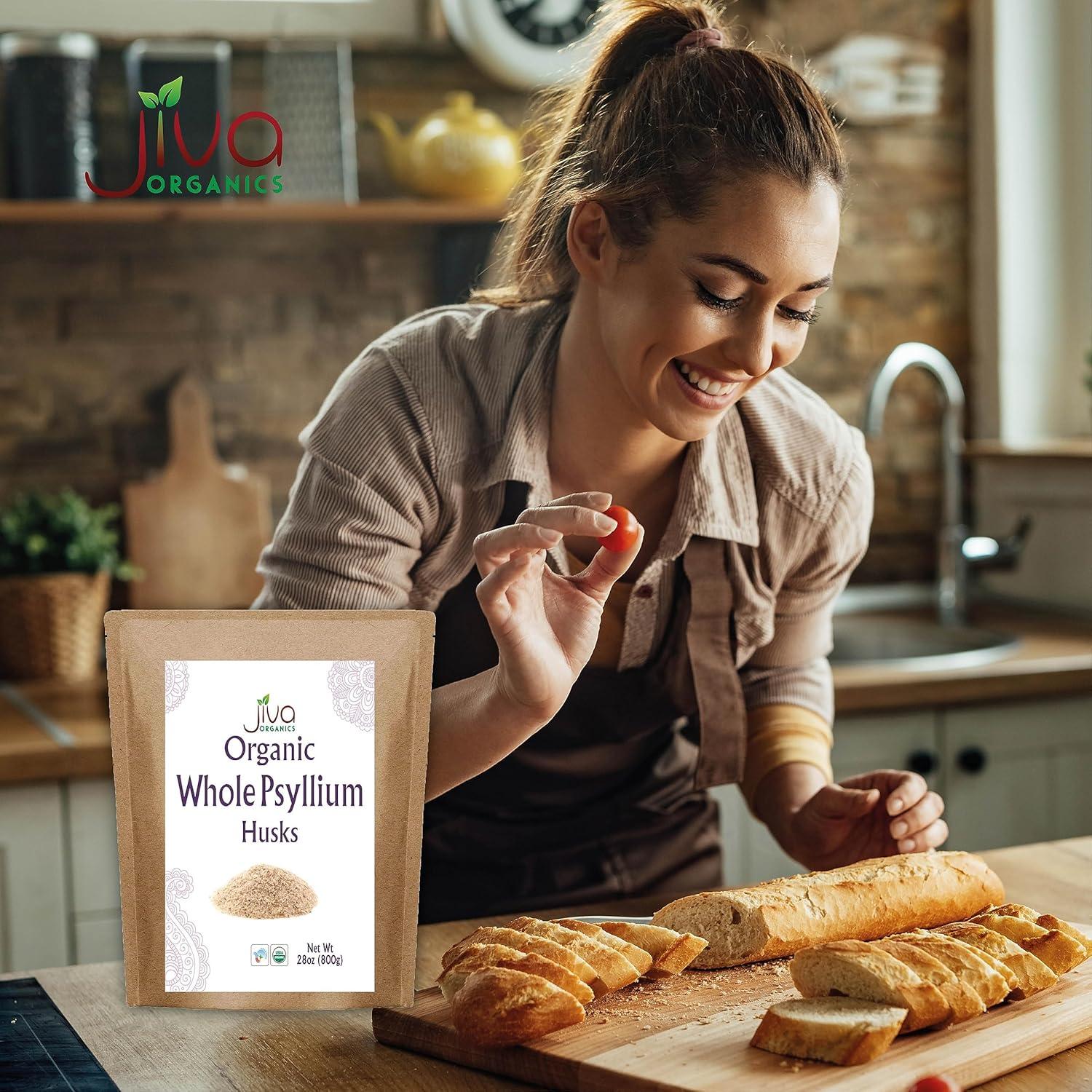 Psyllium Husk Entero Orgánico Jiva 800g - Sin OGM, Keto