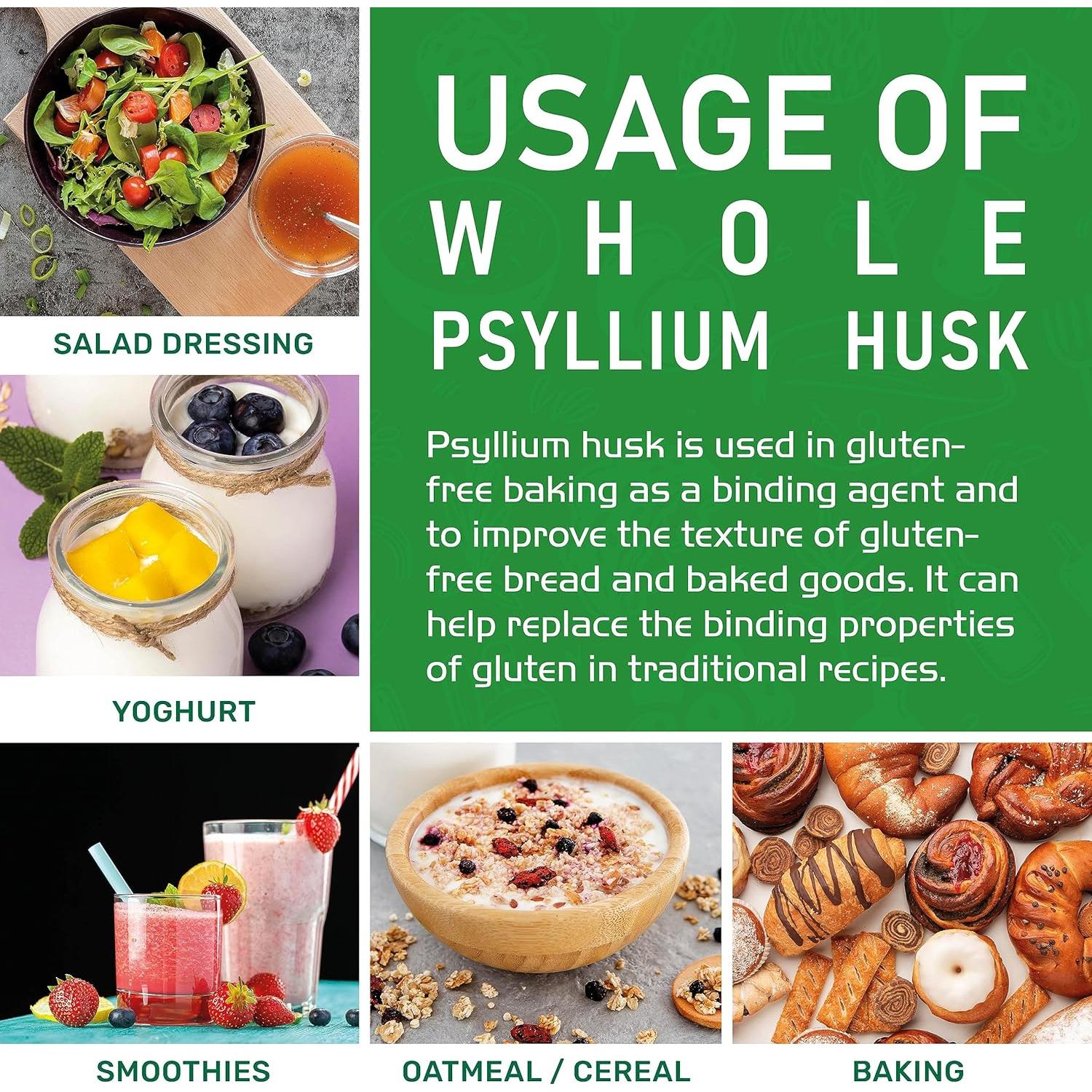 Psyllium Husk Entero Orgánico Jiva 800g - Sin OGM, Keto