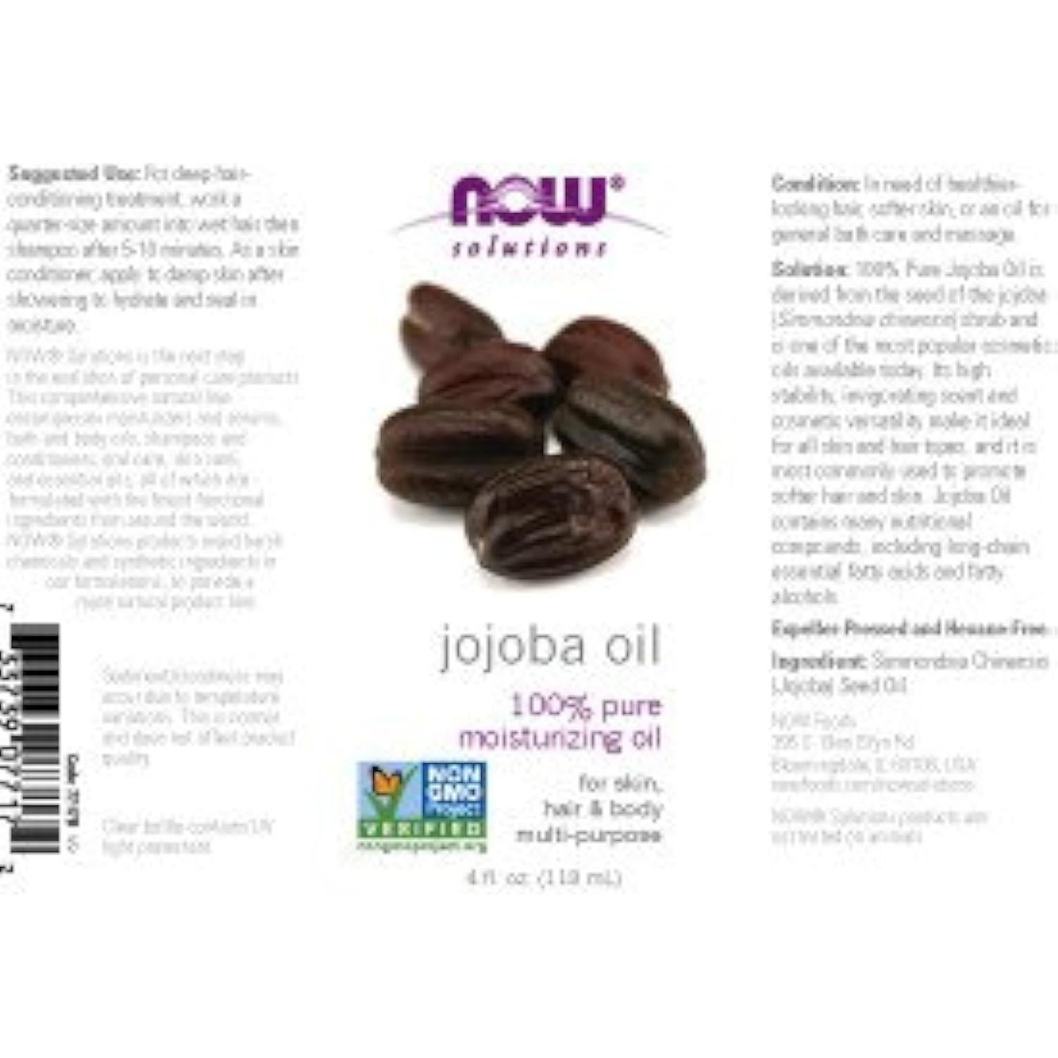 Aceite de Jojoba Puro NOW Foods 118 ml x 2 - Cosmético Natural