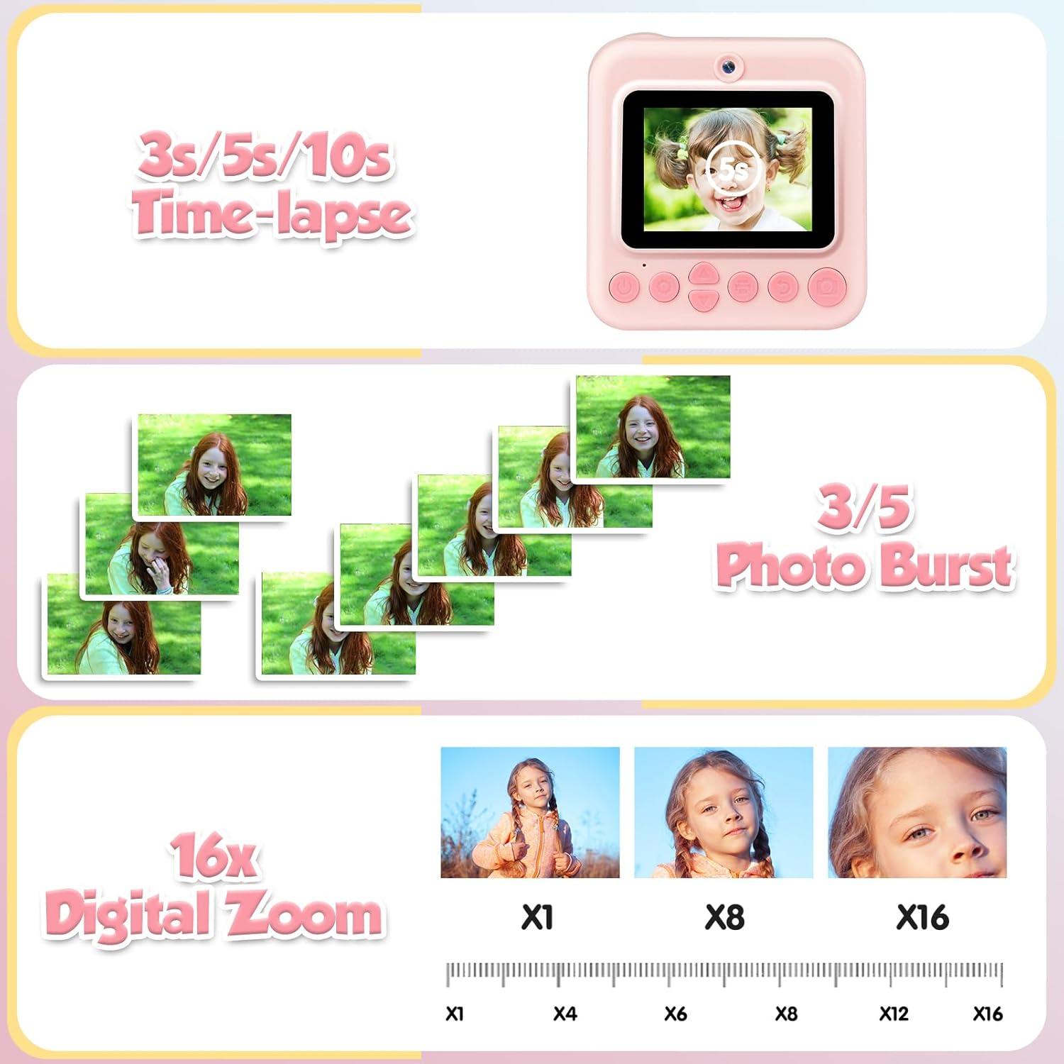 Cámara Instantánea para Niños PIUYGNFA I2 Verde 48MP 1080p