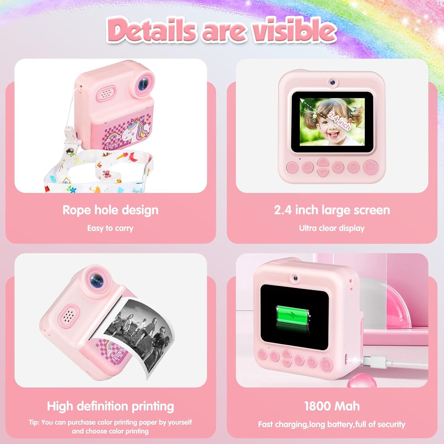 Cámara Instantánea para Niños PIUYGNFA I2 Verde 48MP 1080p