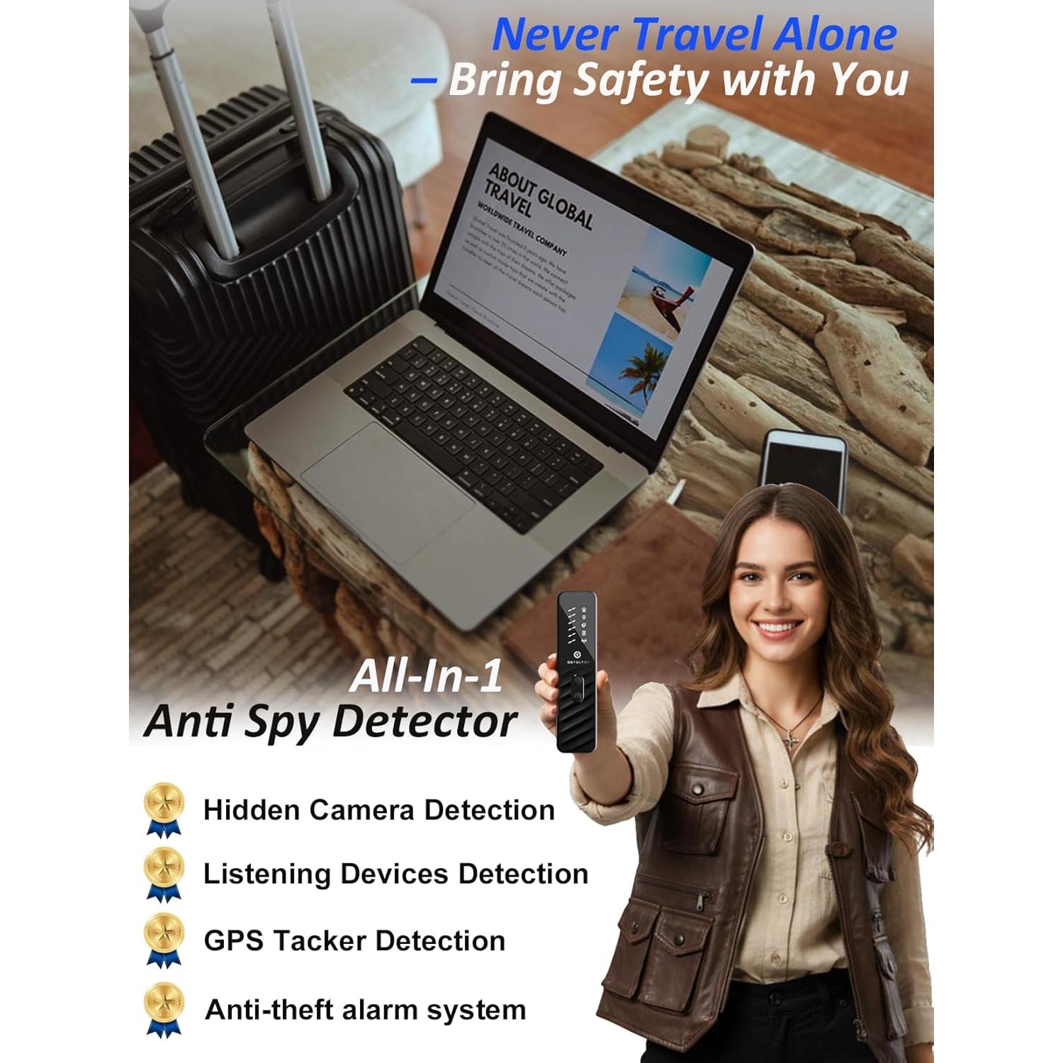 Detector de Cámaras Ocultas Huwrmcl H5 - Alarma Antirrobo