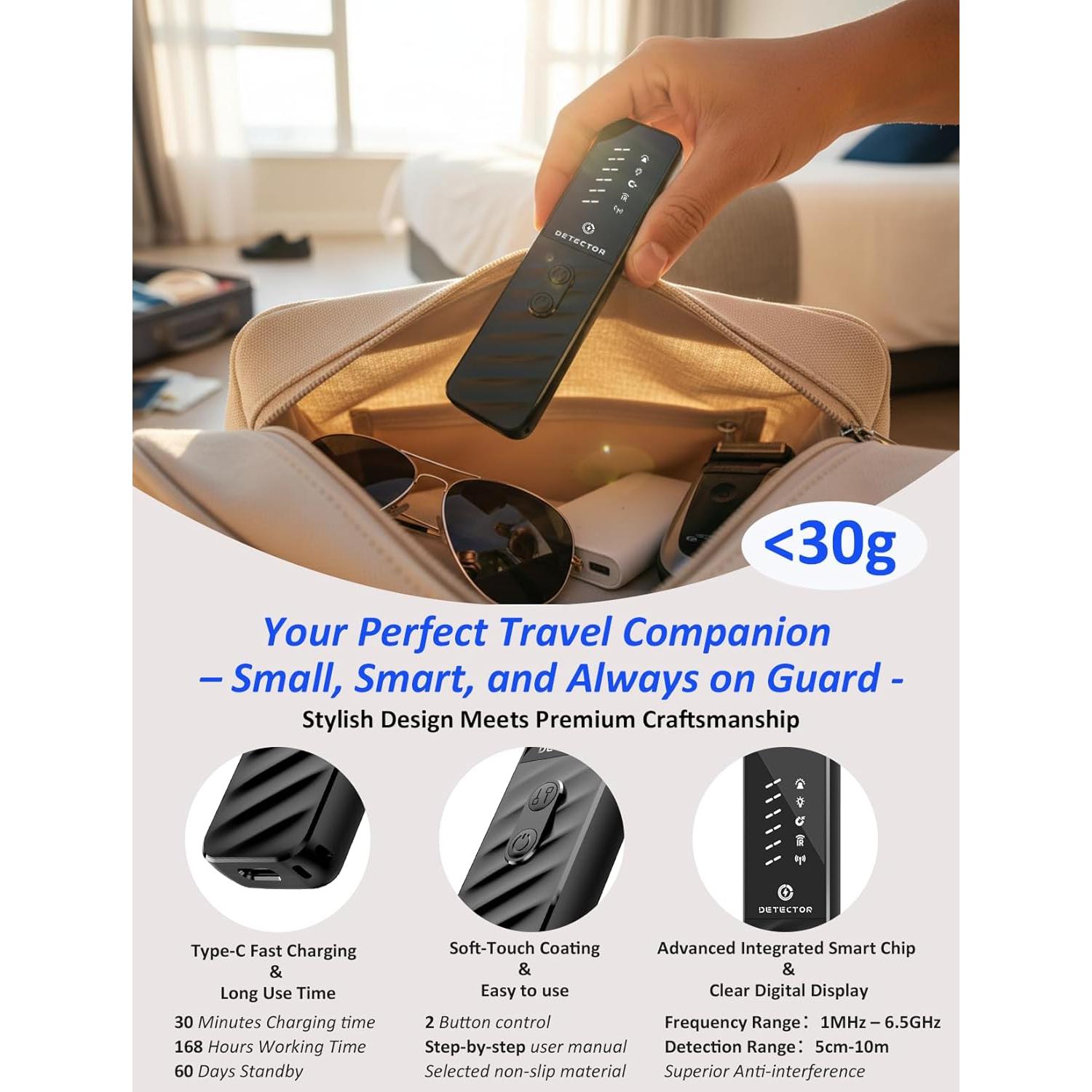 Detector de Cámaras Ocultas Huwrmcl H5 - Alarma Antirrobo