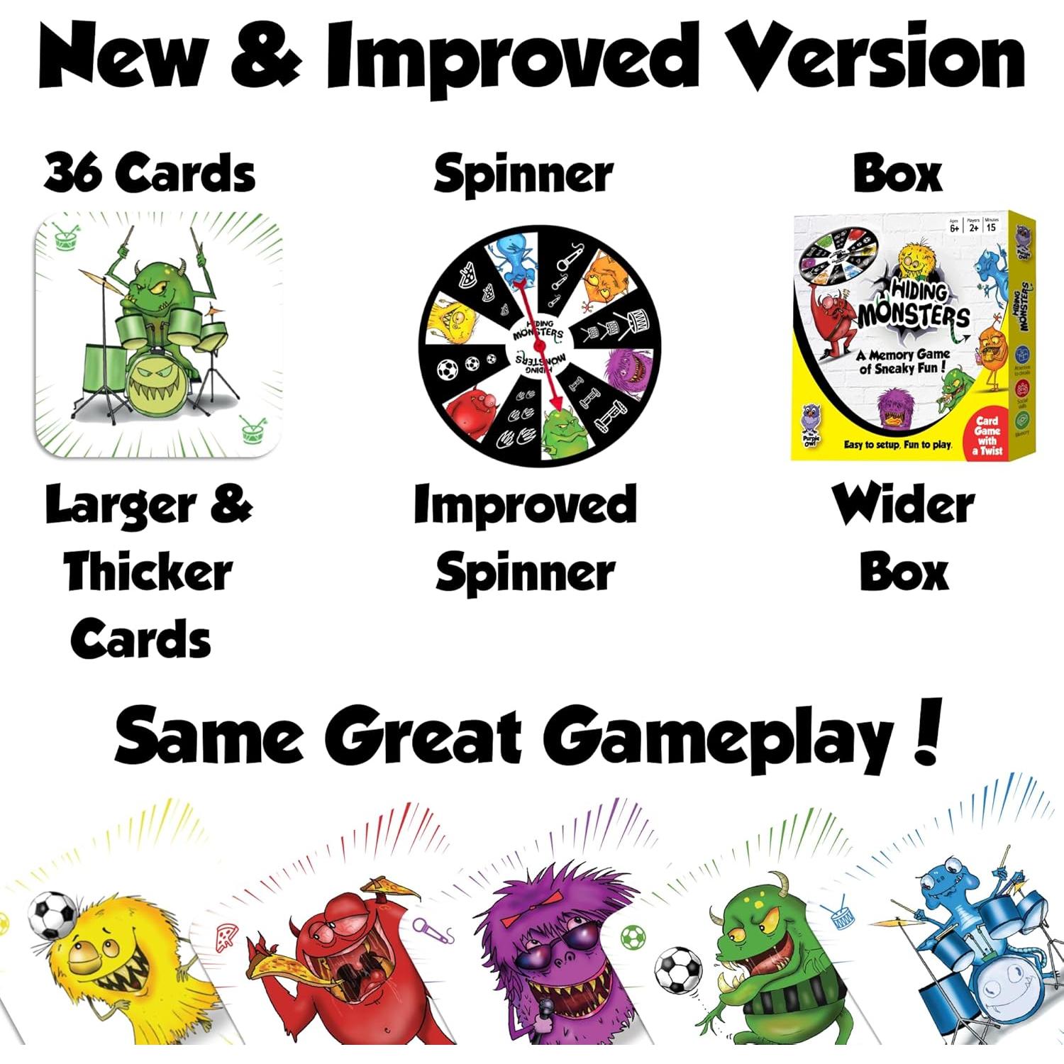 Juego de Cartas de Memoria Escondiendo Monstruos DIDAYO