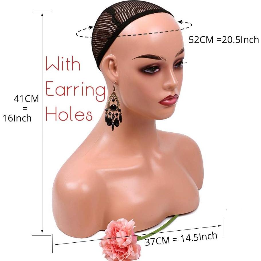 Cabeza de Maniquí Femenina Realista Nunify 52 cm con Hombros