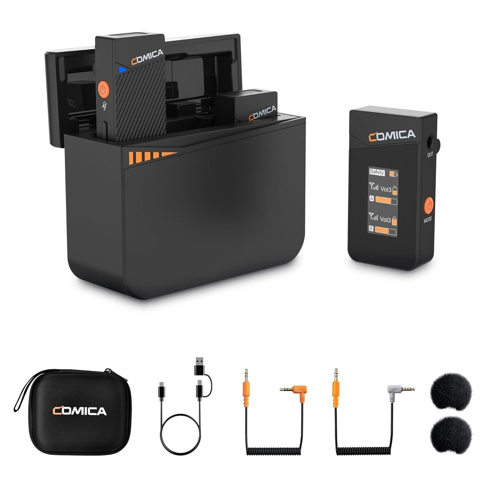 Micrófono Lavalier Inalámbrico Comica Vimo C3 200m Negro