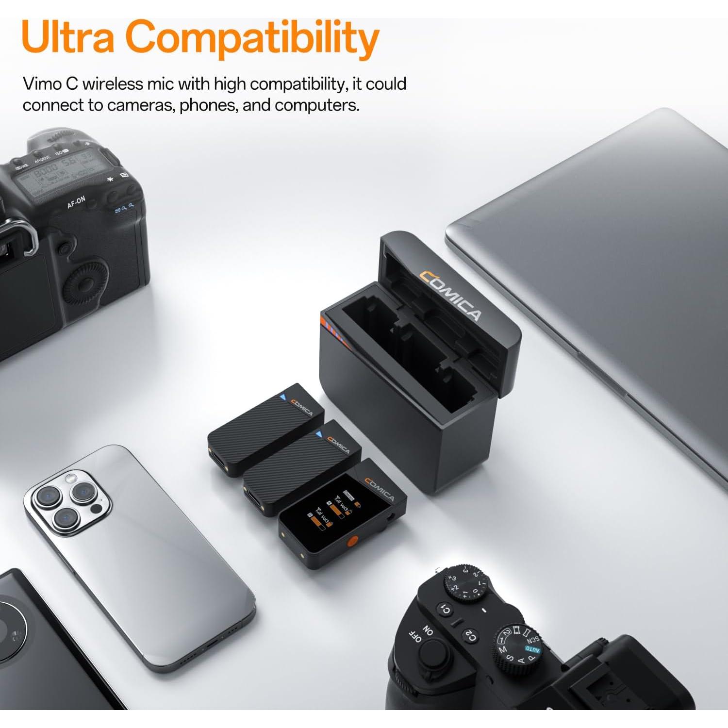 Micrófono Lavalier Inalámbrico Comica Vimo C3 200m Negro