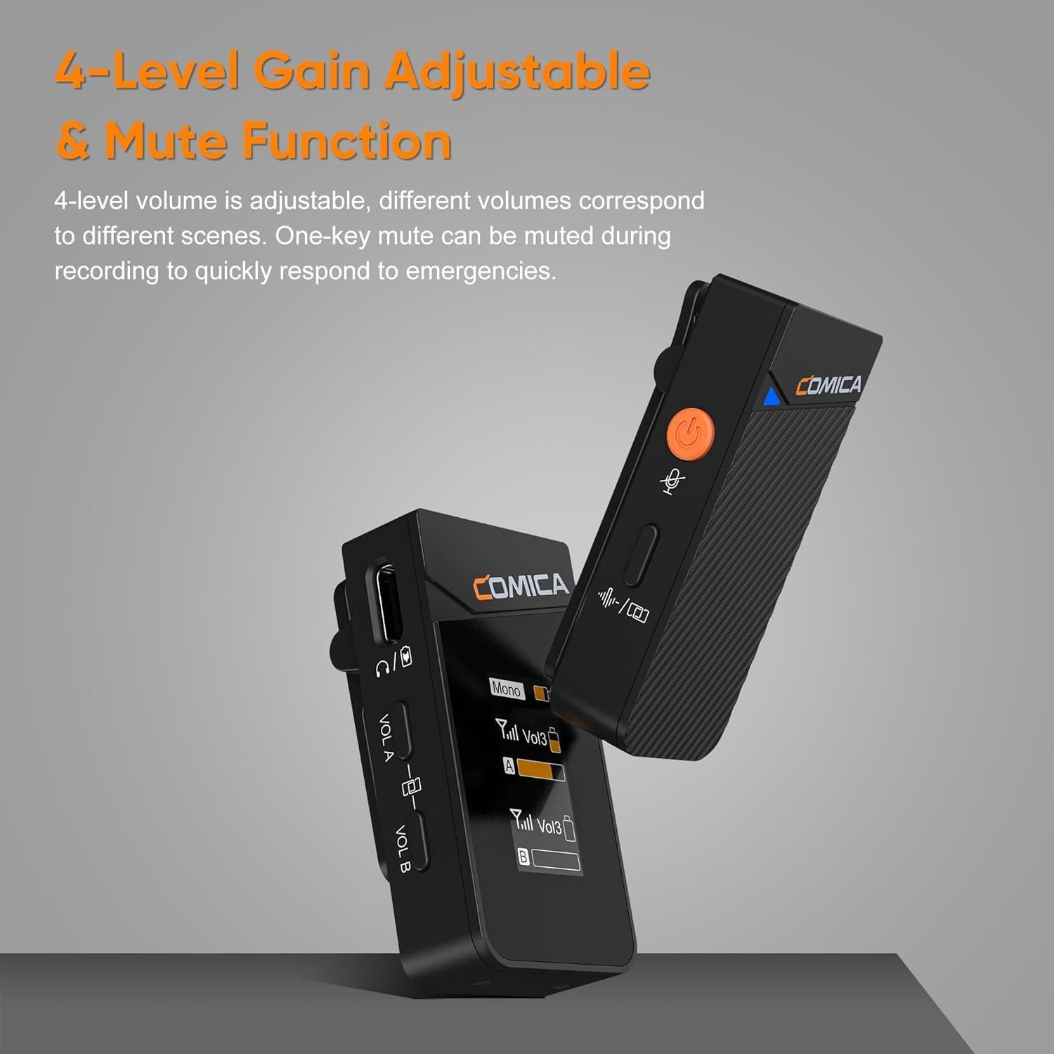 Micrófono Lavalier Inalámbrico Comica Vimo C3 200m Negro