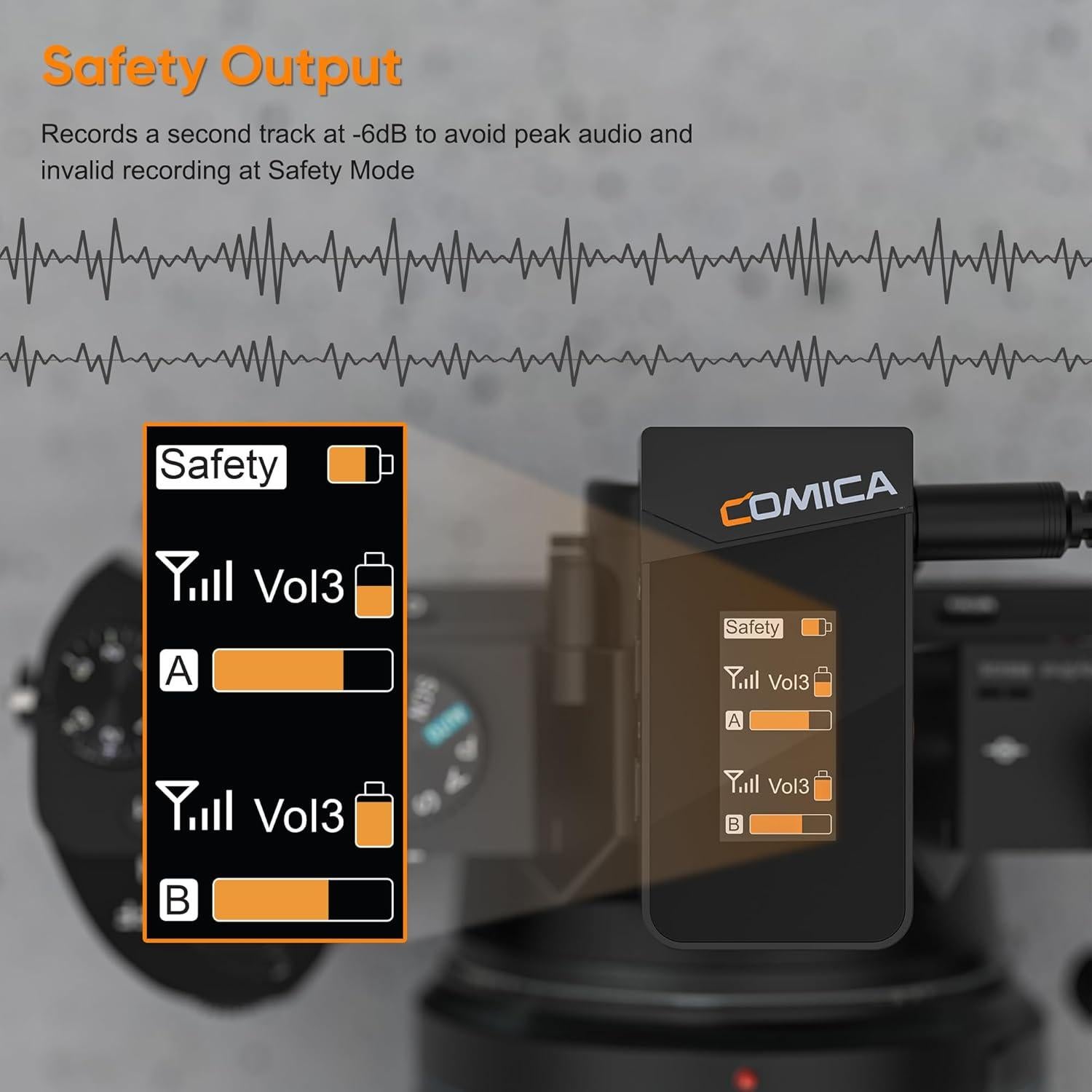 Micrófono Lavalier Inalámbrico Comica Vimo C3 200m Negro