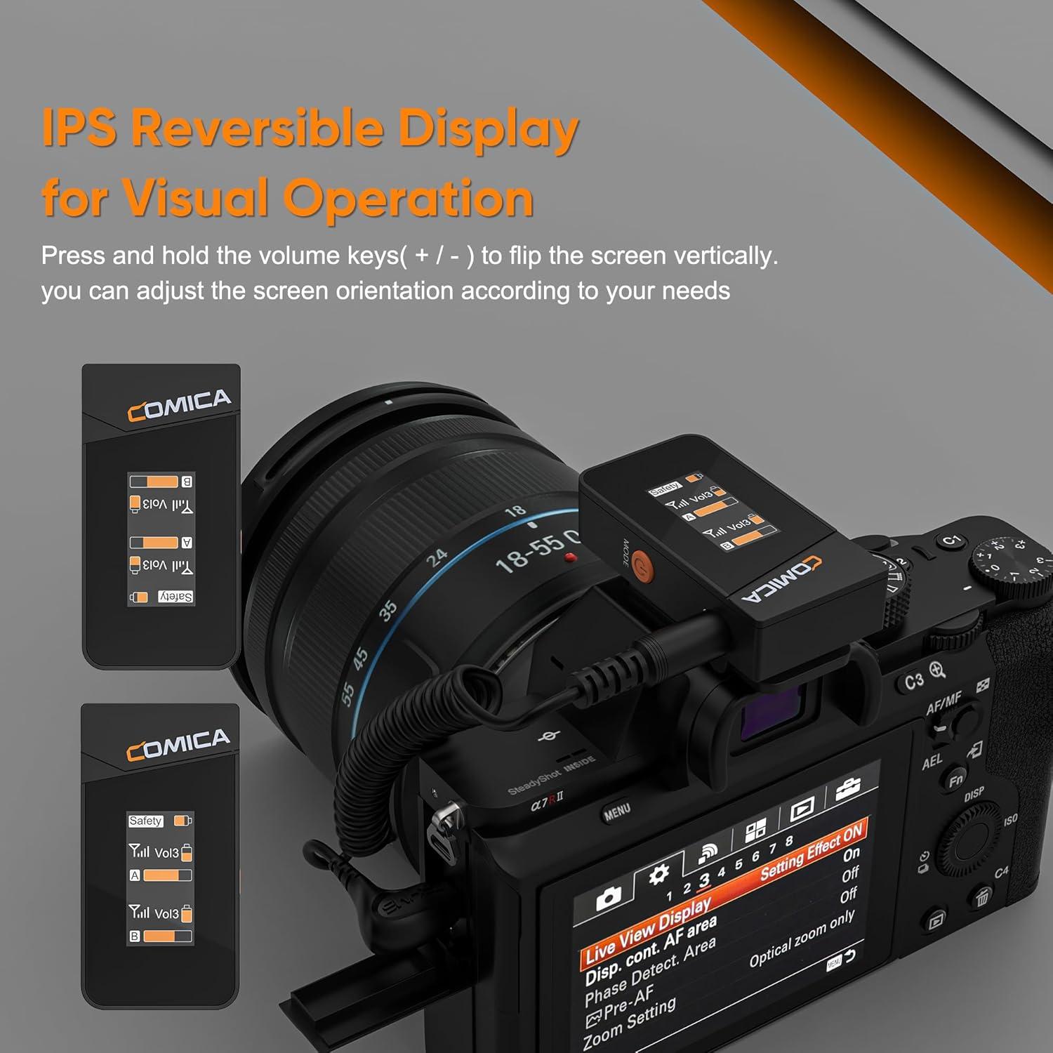 Micrófono Lavalier Inalámbrico Comica Vimo C3 200m Negro