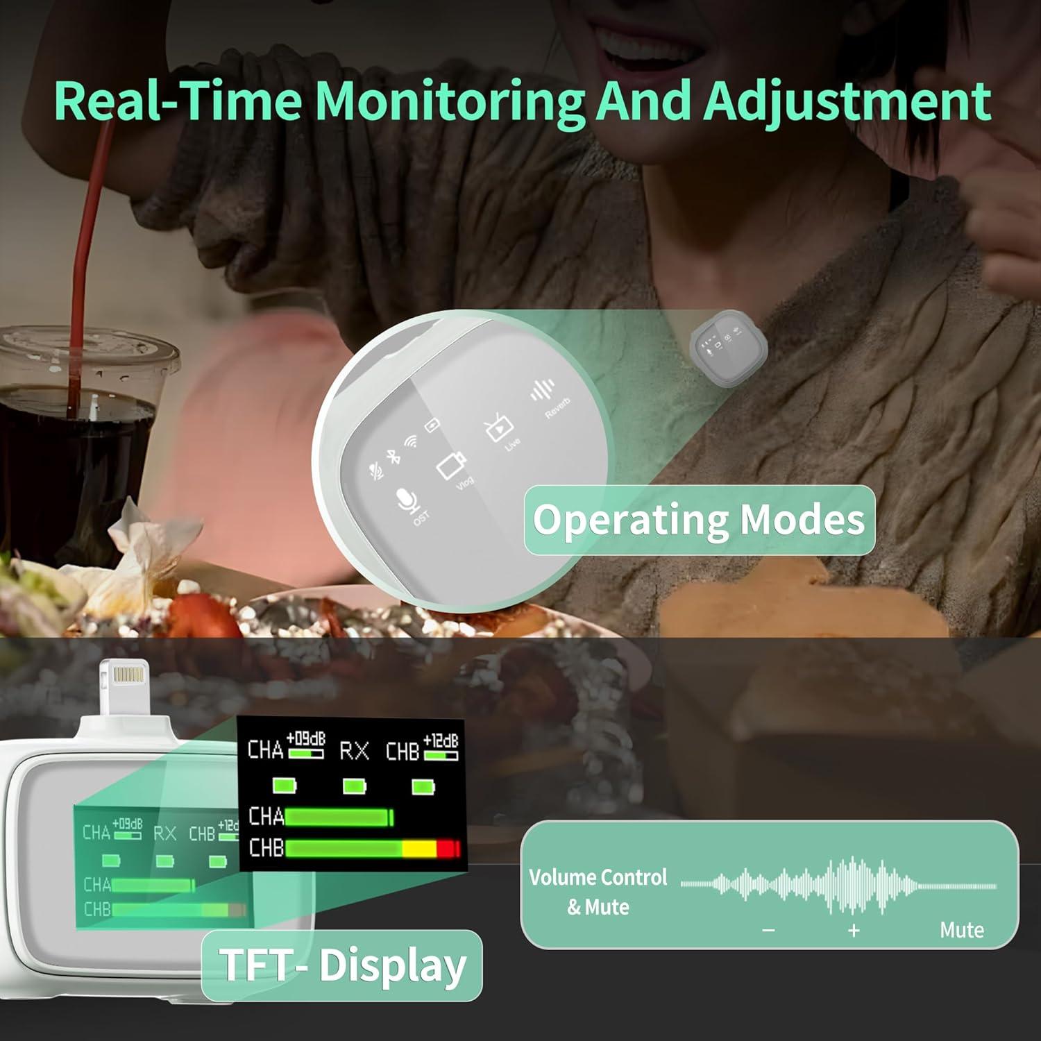 Micrófono Inalámbrico Lavalier Tokdance TDS7 para Vlogging