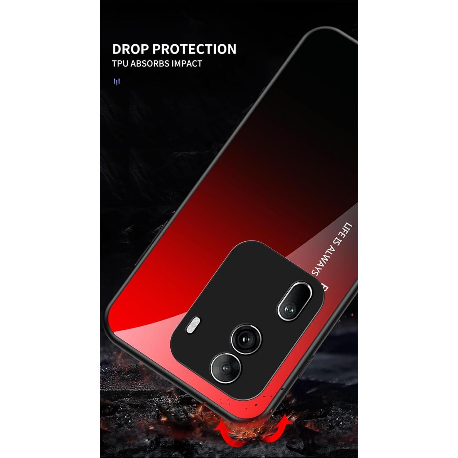 Funda de Teléfono Rfvzubemok para Vivo S1 4G 1907 Negra 3 Capas