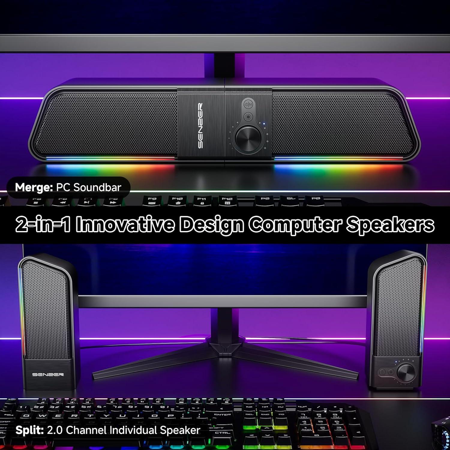 Altavoces Bluetooth SENZER CS20 2 en 1 con Luz RGB