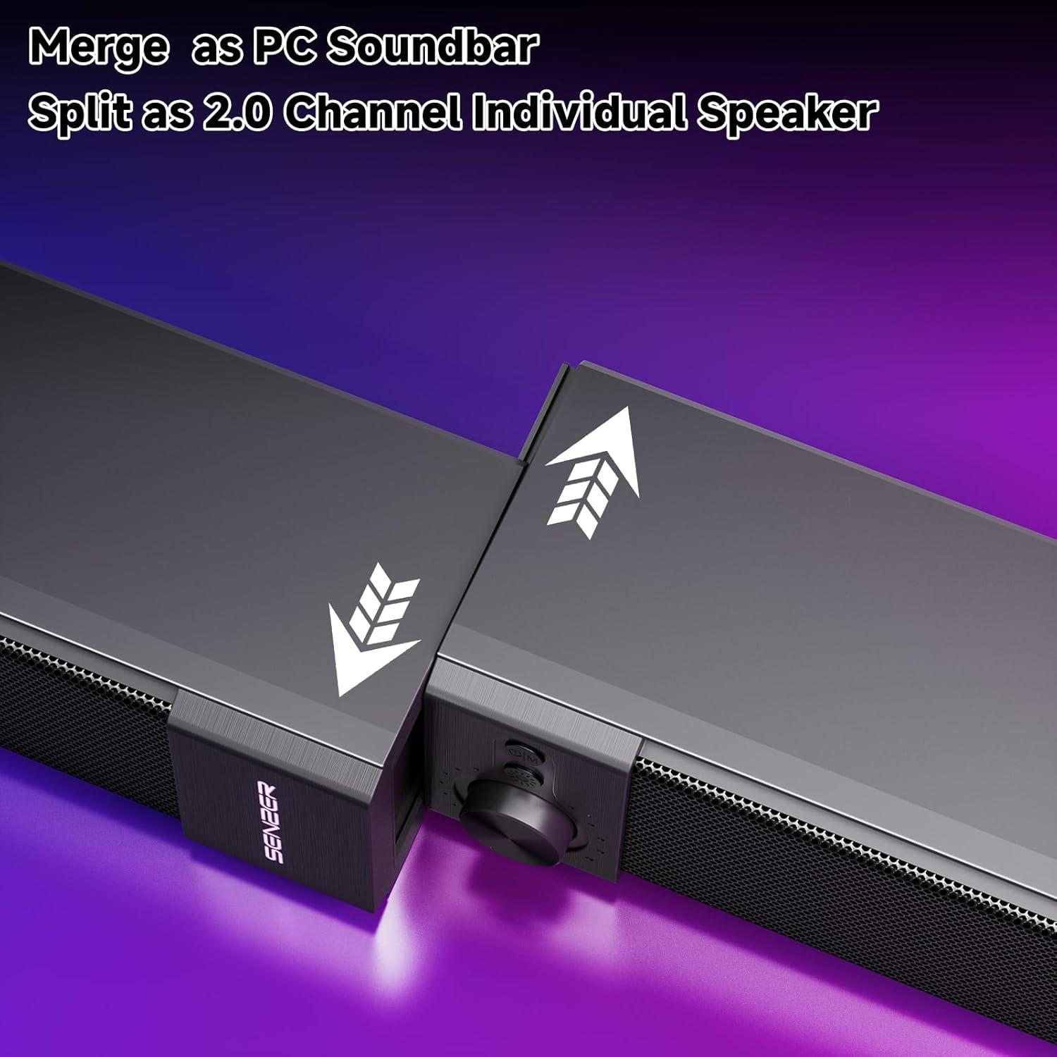 Altavoces Bluetooth SENZER CS20 2 en 1 con Luz RGB