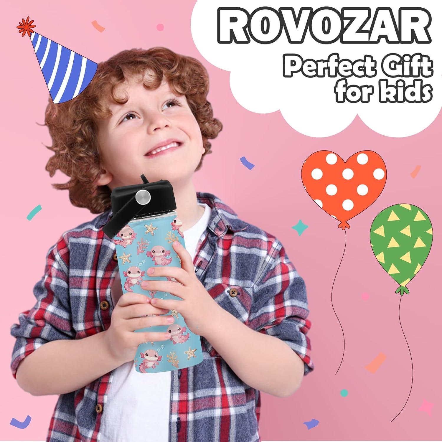 Botella de Agua Axolotl ROVOZAR 16oz Acero Inoxidable Aislada