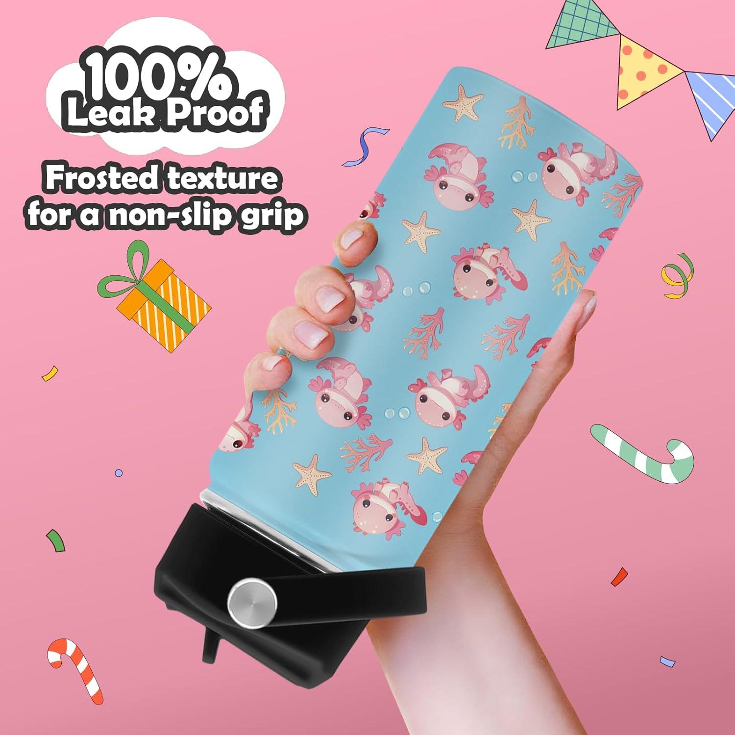 Botella de Agua Axolotl ROVOZAR 16oz Acero Inoxidable Aislada