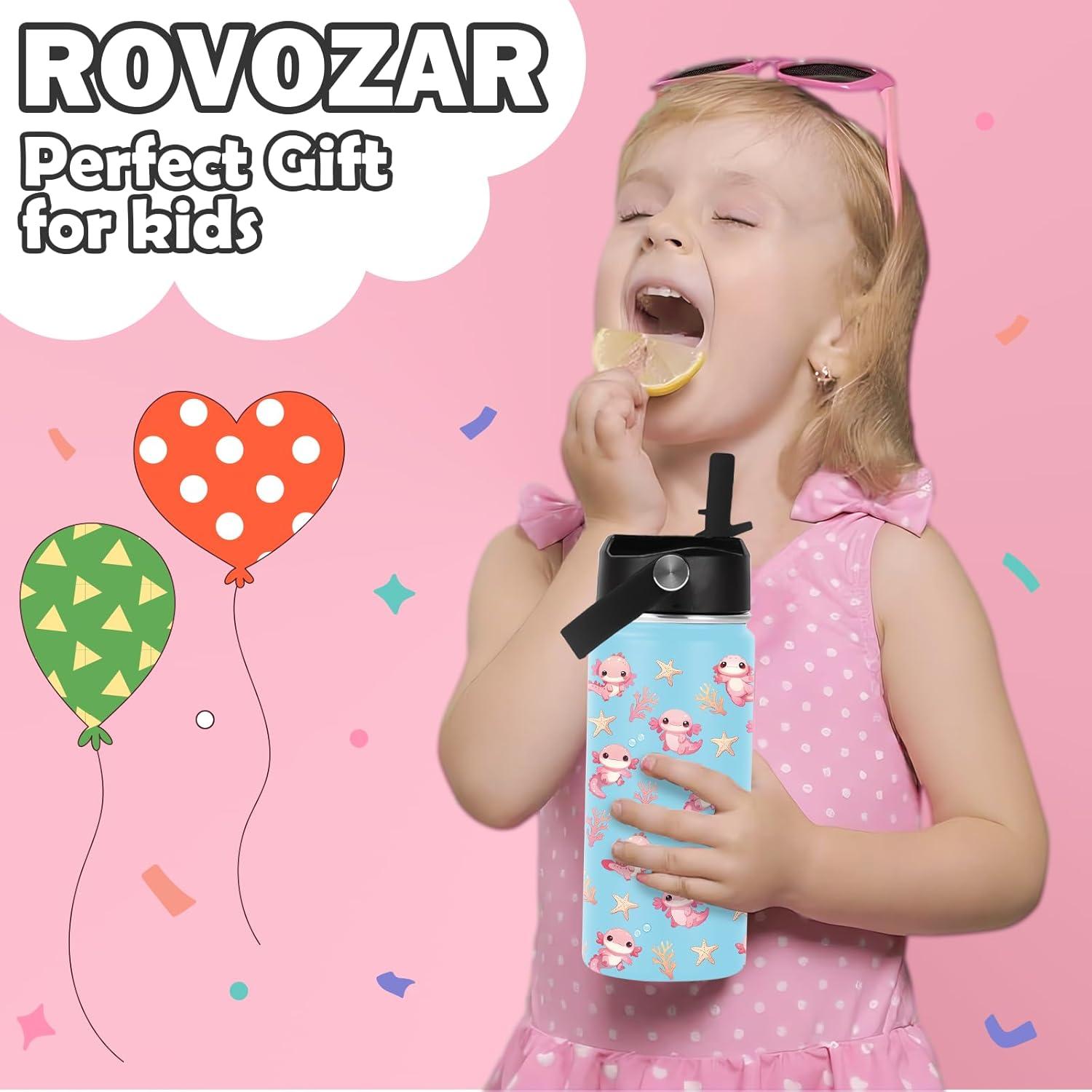 Botella de Agua Axolotl ROVOZAR 16oz Acero Inoxidable Aislada