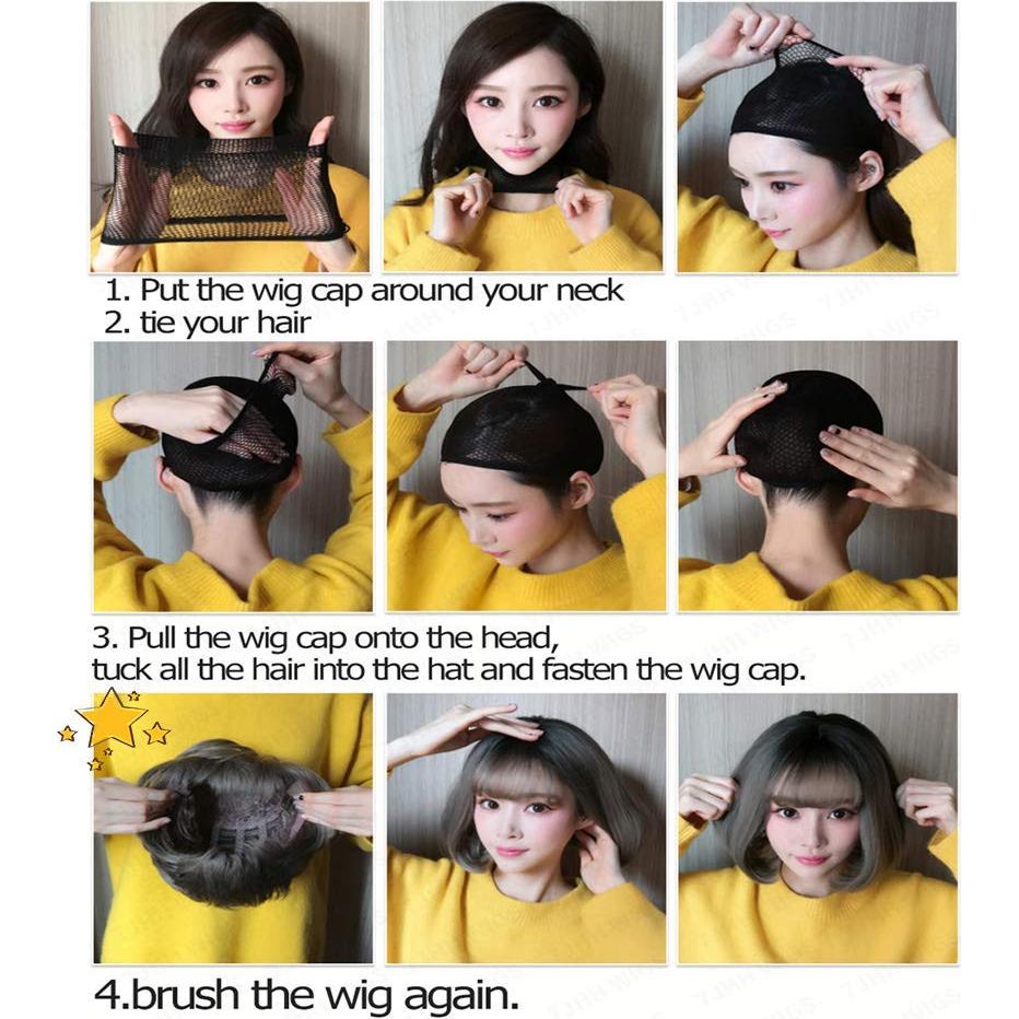 Peluca Sintética Negra URCGTSA 55.88 cm Larga con Flequillo