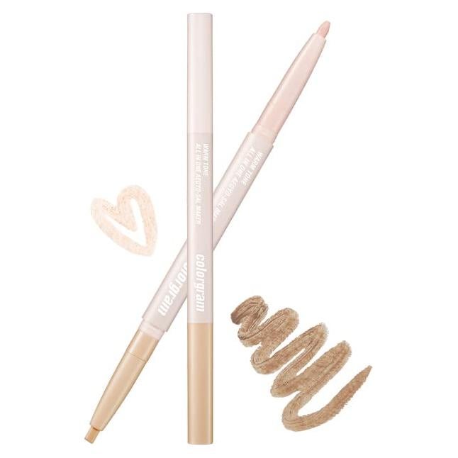 COLORGRAM Under Eye Highlighter Stick 01 Warm Tone | Silky-Smooth Long-Lasting Highlighter & Contouring Stick for Smudge-Proof, Shining Daily Makeup | K-Beauty Face Highlighters & Luminizers