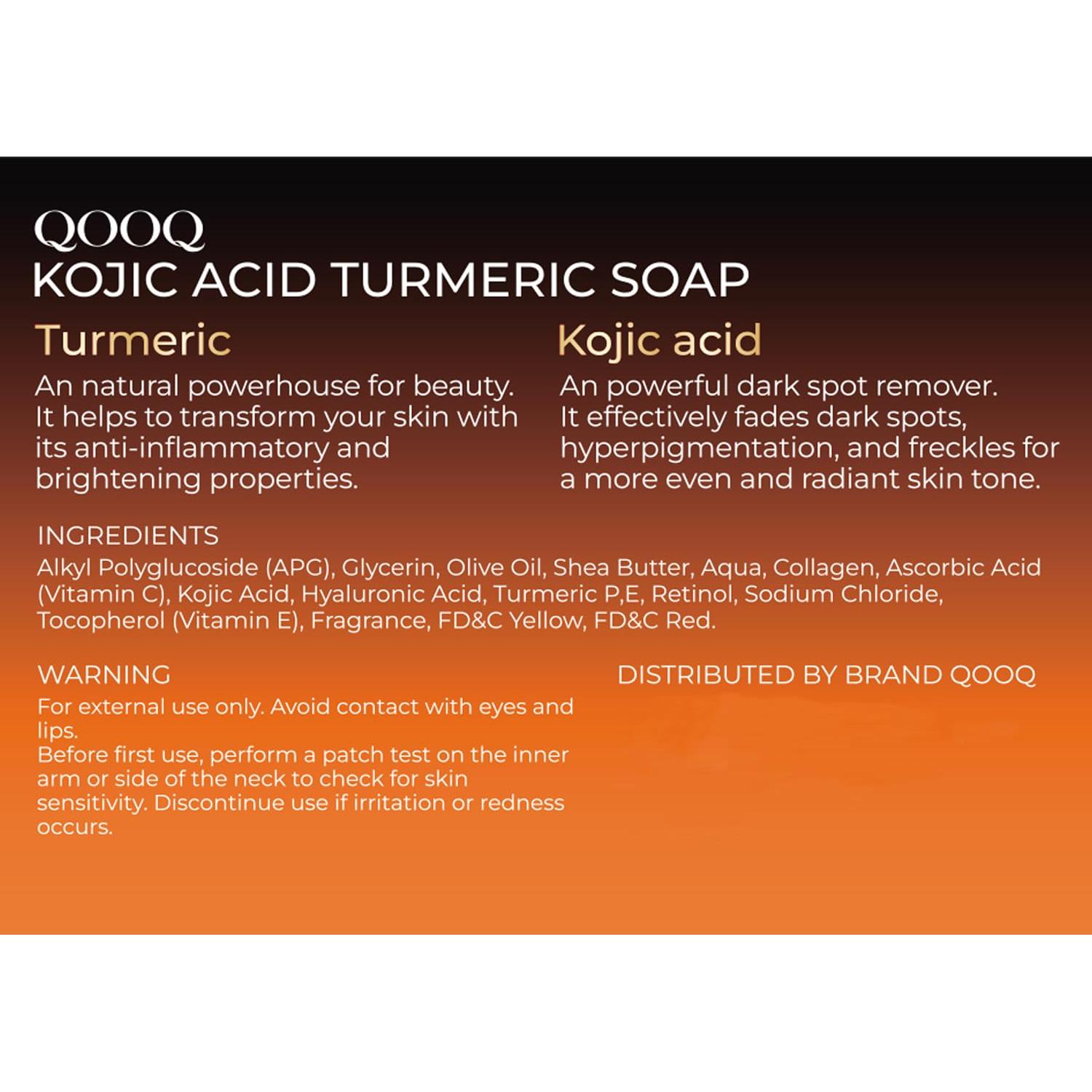 Jabón Aclarador QOOQ con Ácido Kójico y Cúrcuma 100g