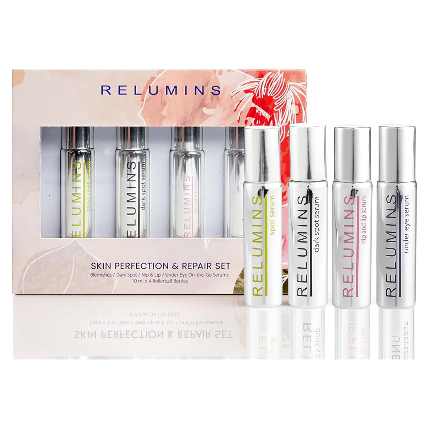 Kit de Cuidado Facial Relumins - 4 Serums Hidratantes 10ml y 30ml