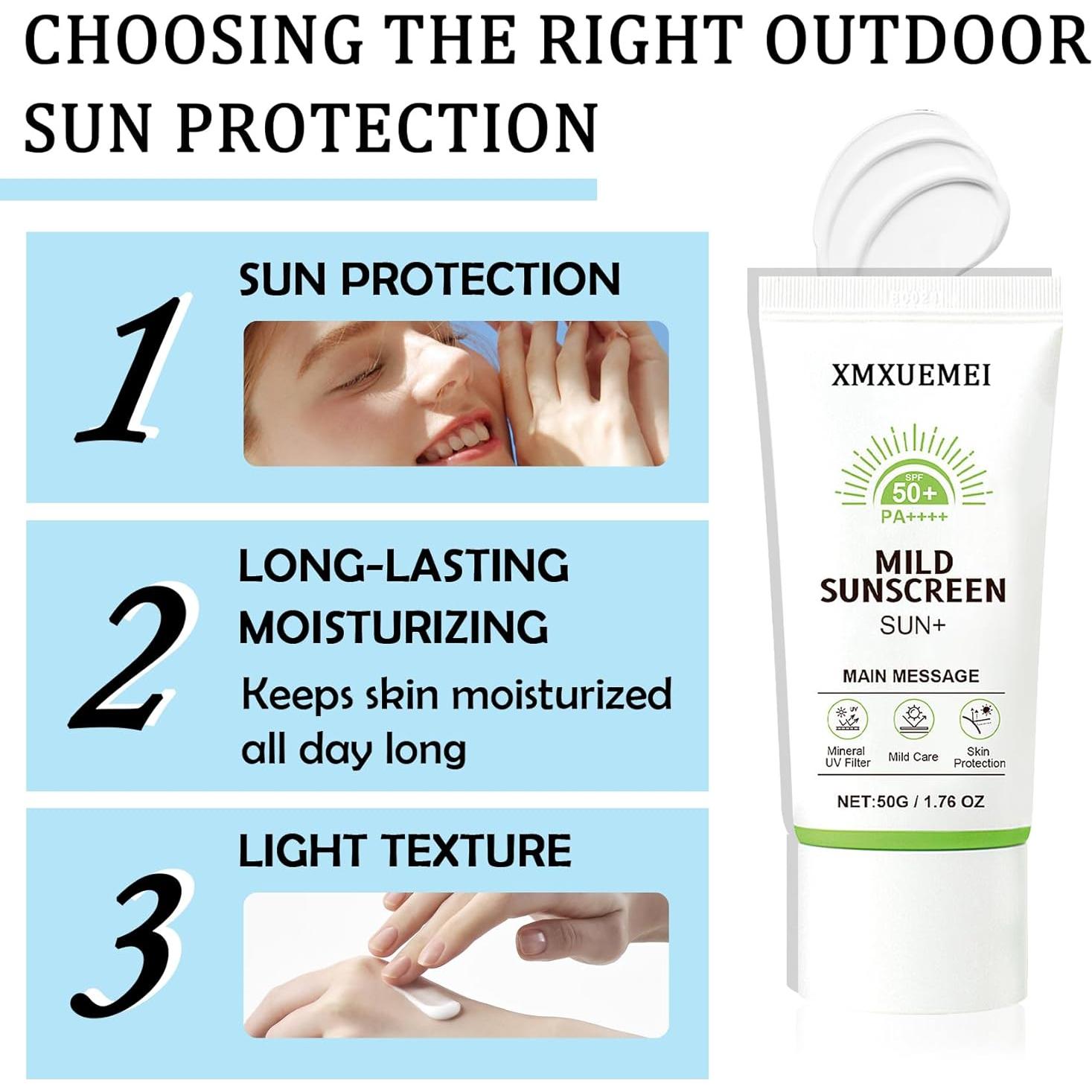 Protector Solar Facial Hidratante SPF 50+ PA++++ XMXueMei 50g