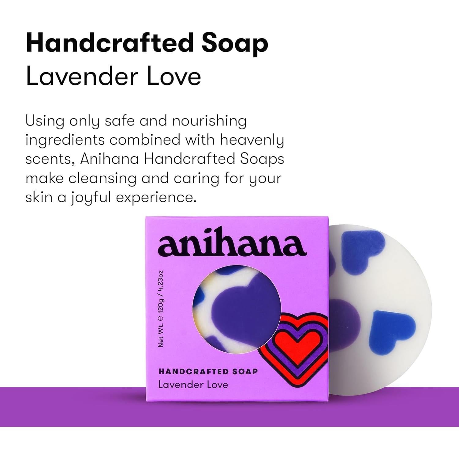 Jabón Natural Anihana 120g con Aceite de Coco y Lavanda