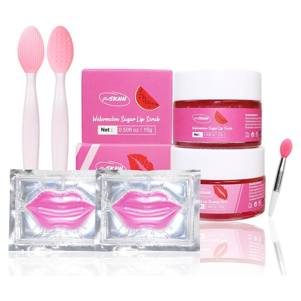 Kit de Cuidado Labial Glowsknn 6 en 1 con Exfoliante y Mascarillas