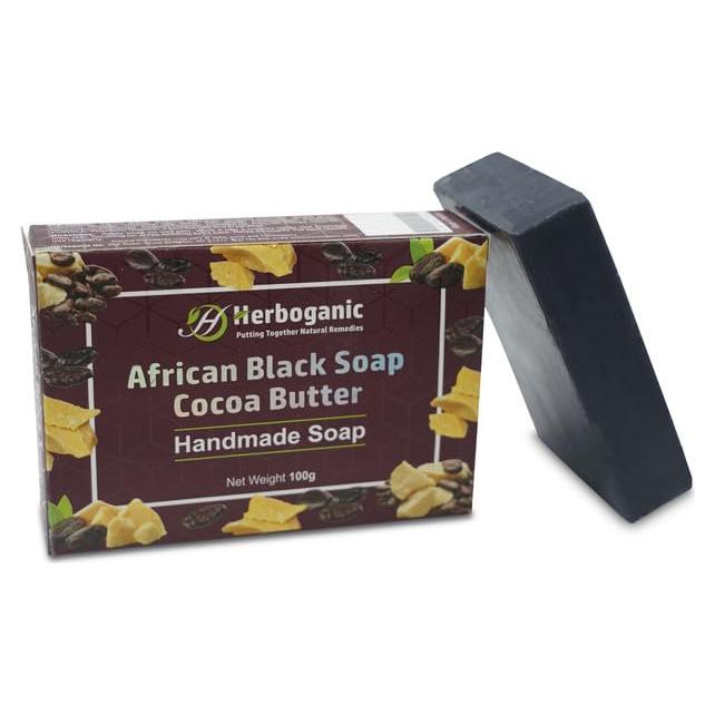 Jabón Negro Africano Herboganic con Manteca de Cacao 100g