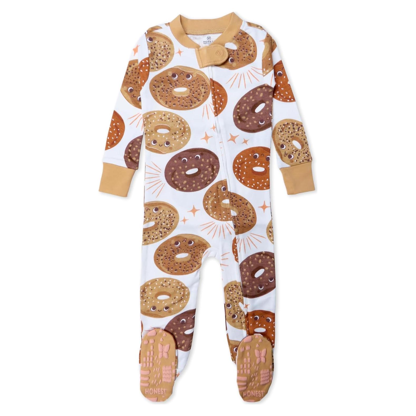 Pijamas con pies antideslizantes HonestBaby 100% algodón orgánico 12 meses