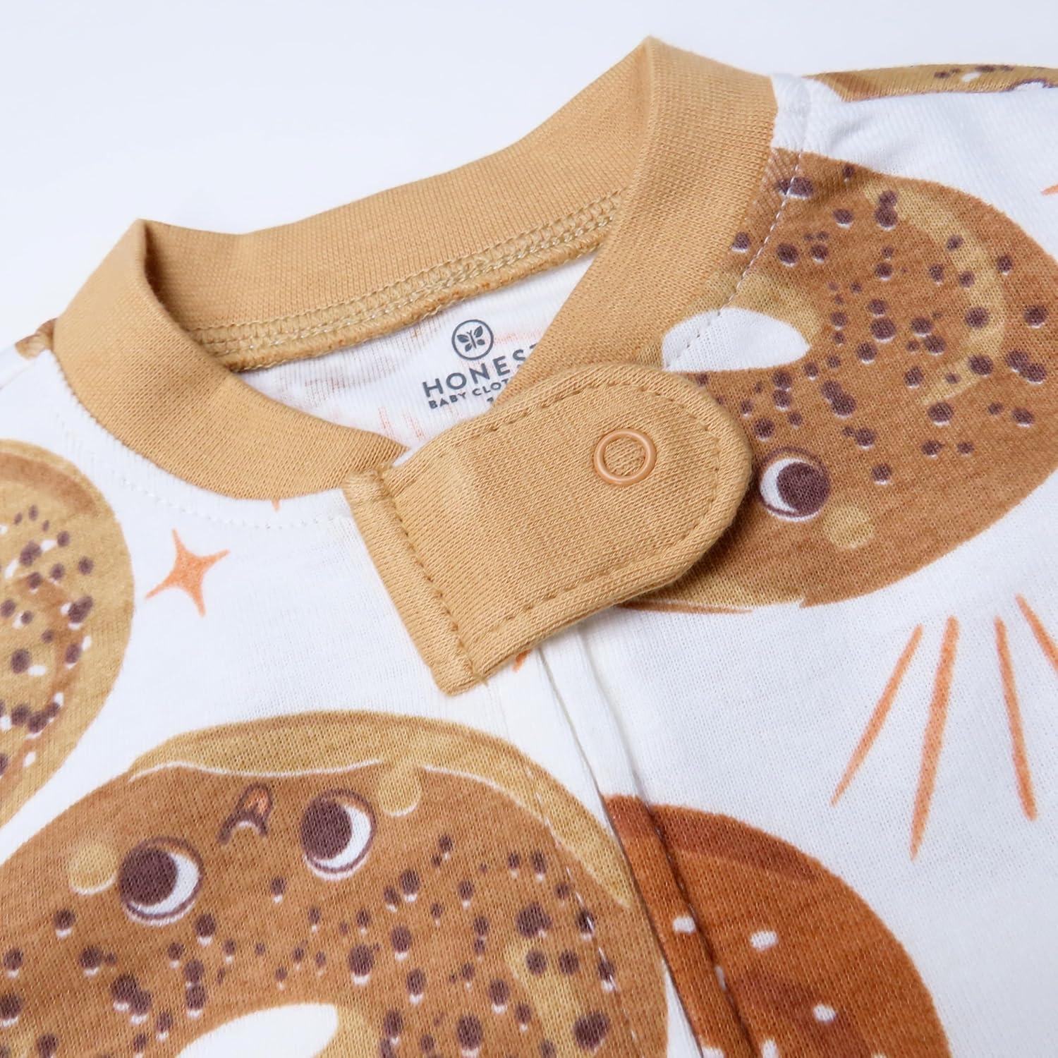 Pijamas con pies antideslizantes HonestBaby 100% algodón orgánico 12 meses