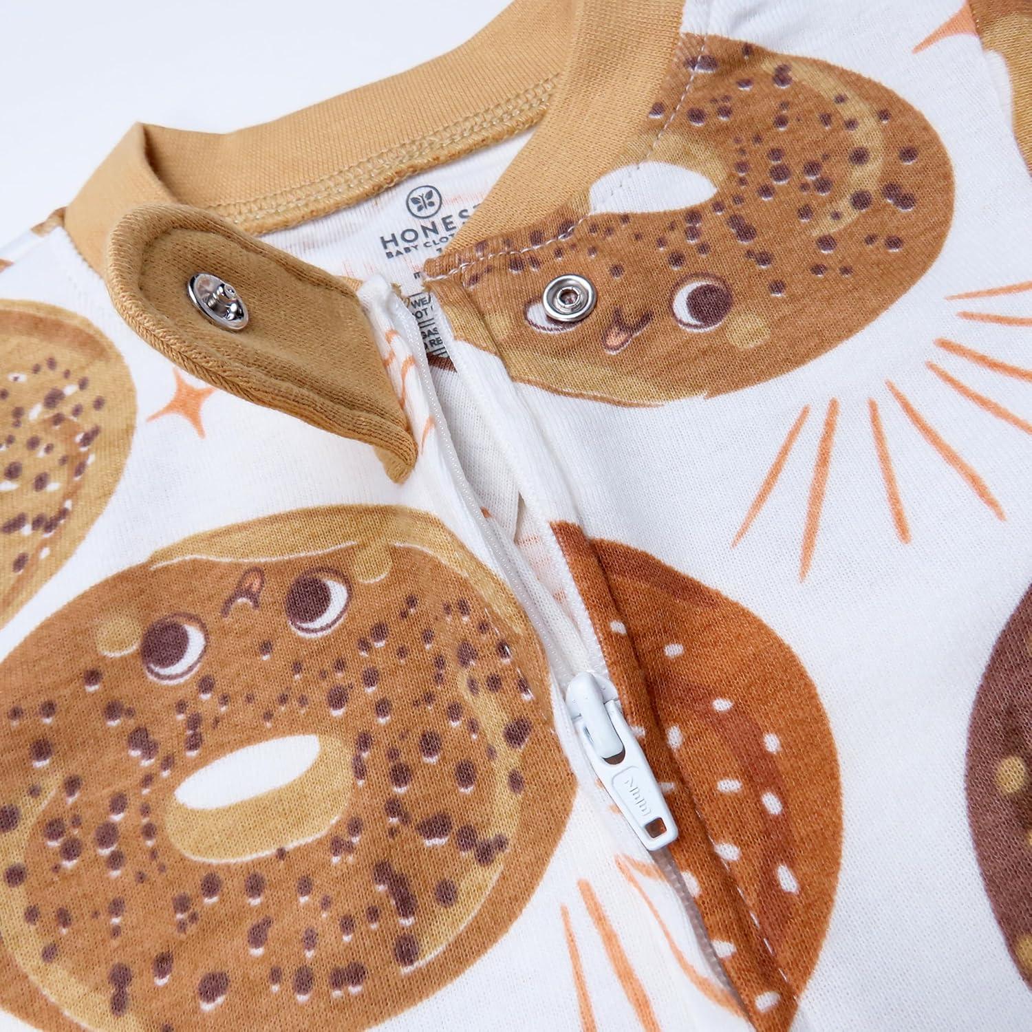 Pijamas con pies antideslizantes HonestBaby 100% algodón orgánico 12 meses