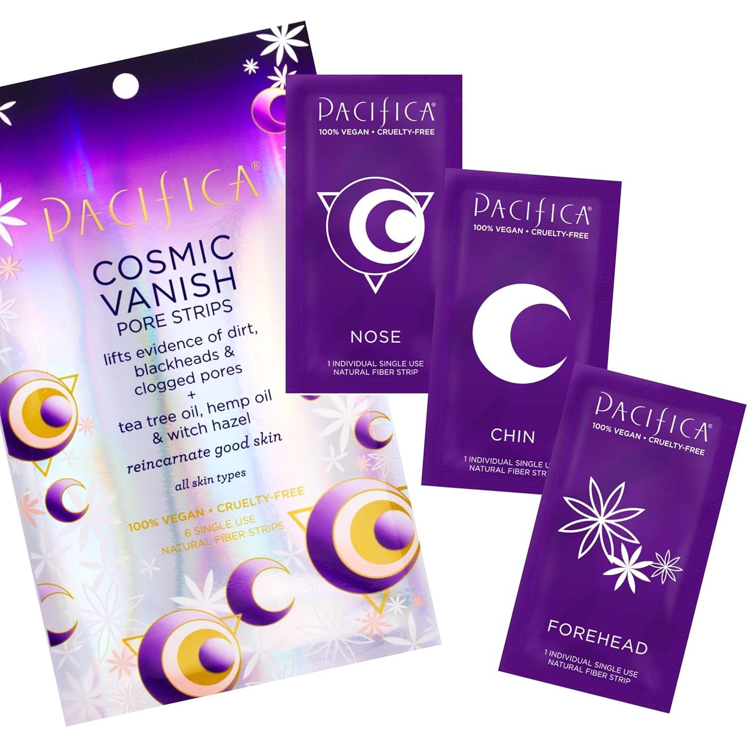 Pacifica - Blackhead Remover Pore Strips - 2-PACK Cosmic Vanish - for Nose, Chin & Forehead - Deep Cleansing Nose Strips w/Instant Pore Unclogging - Oil-Free Vegan Dermatologist Tested