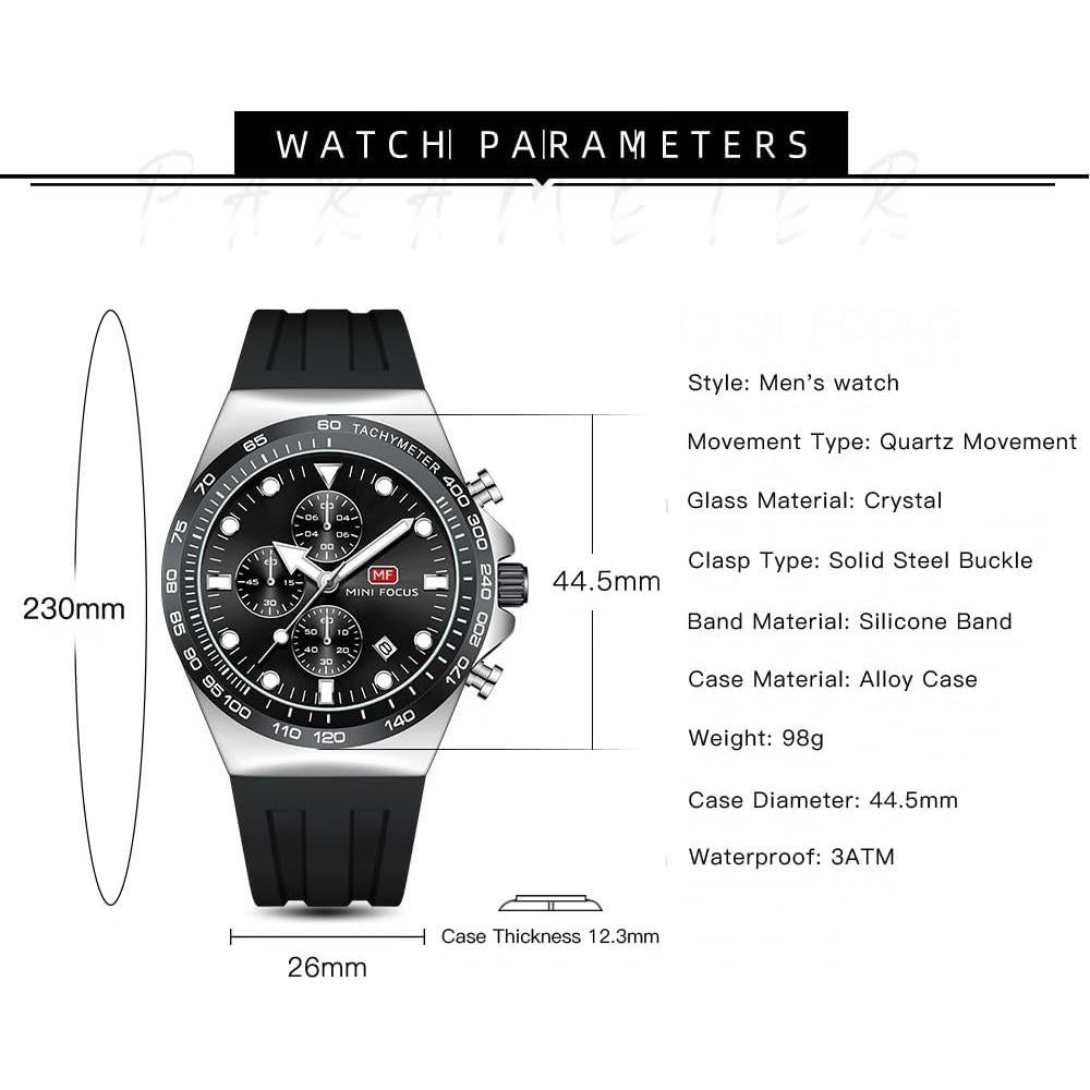 Reloj deportivo militar AIMES para hombres cronógrafo 47mm