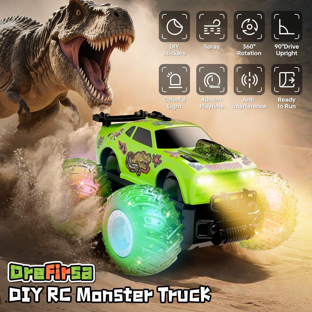 Coche de Control Remoto Drefirsa Verde 360° para Niños 4-7 Años