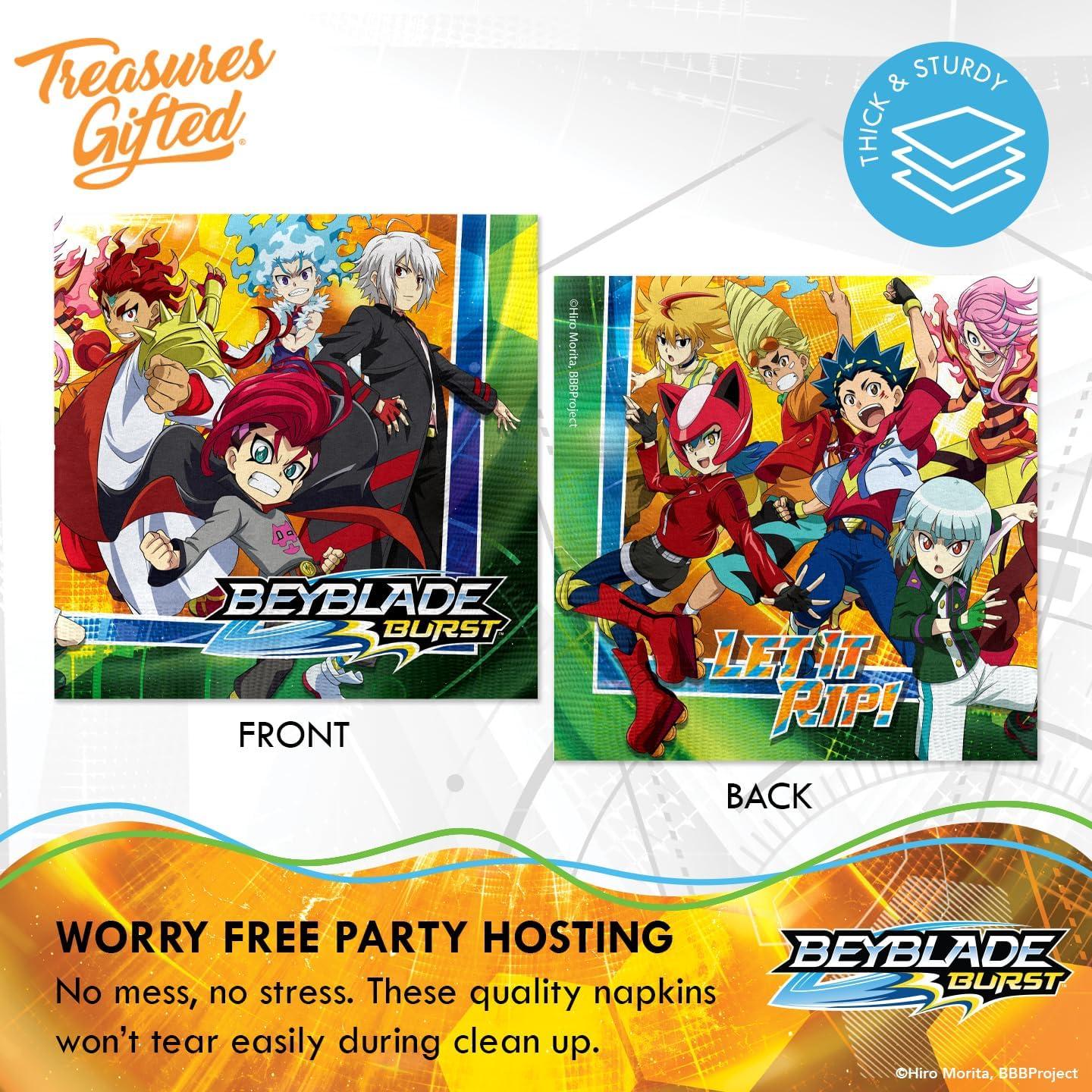 Set de Fiesta BEYBLADE BURST para 16 Invitados - Platos, Vasos y Servilletas