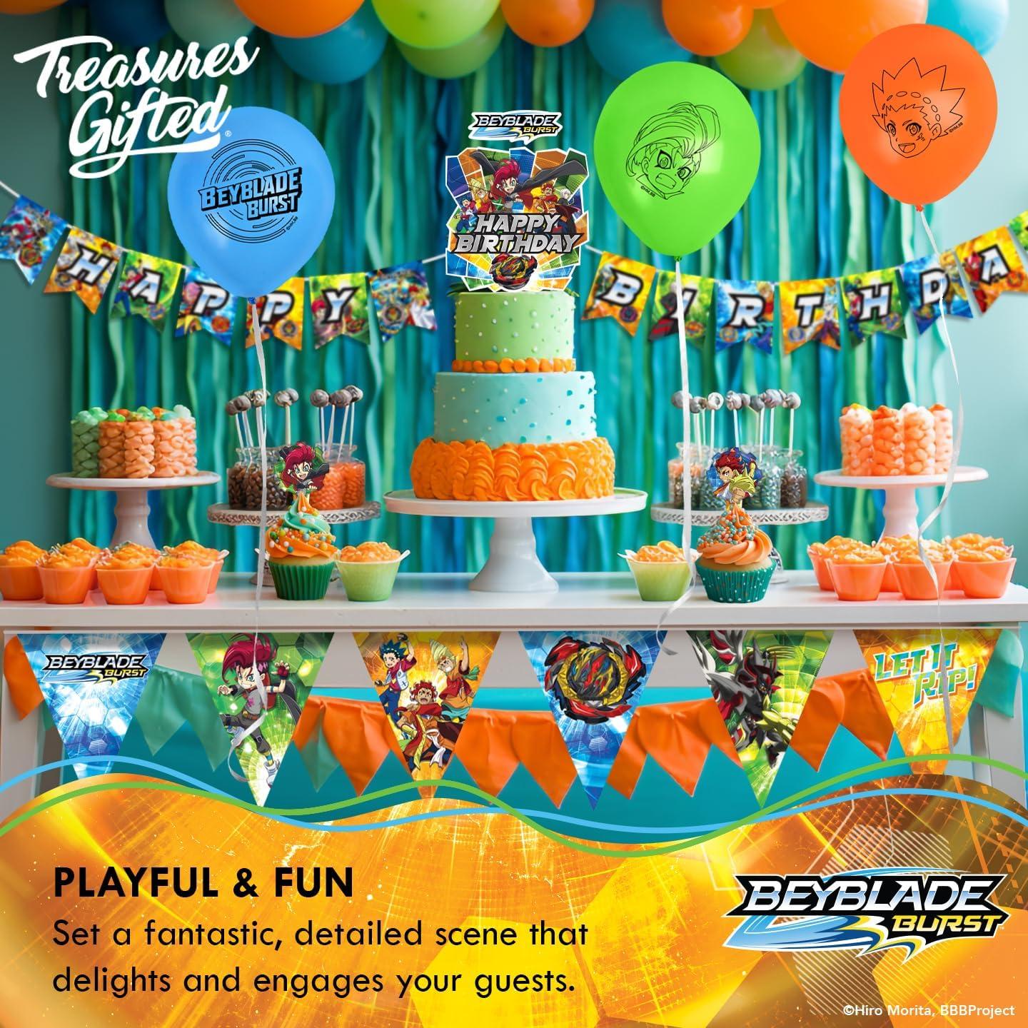 Set de Fiesta BEYBLADE BURST para 16 Invitados - Platos, Vasos y Servilletas