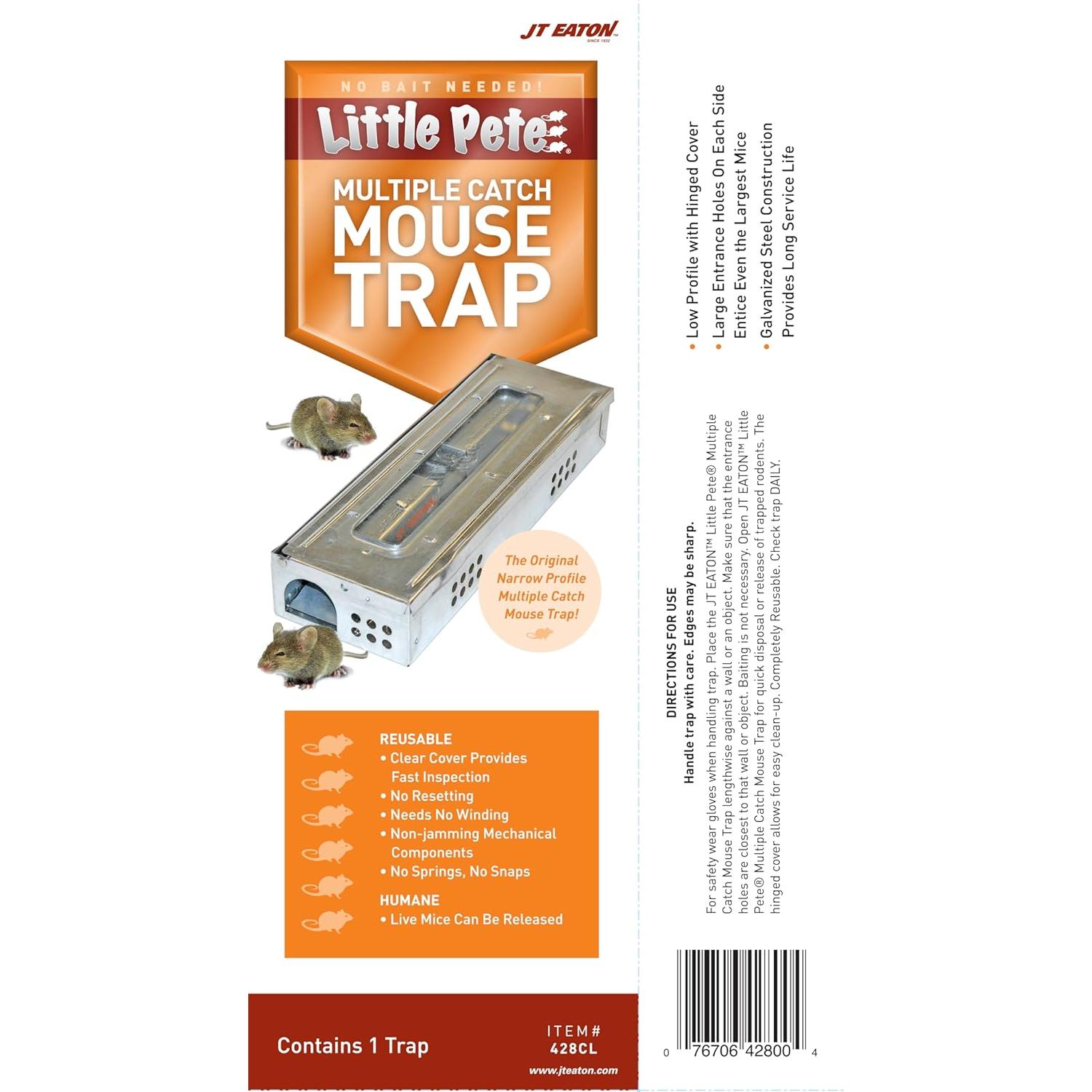 Trampa para Ratones JT Eaton 428CL Slim Reutilizable 10 Capturas
