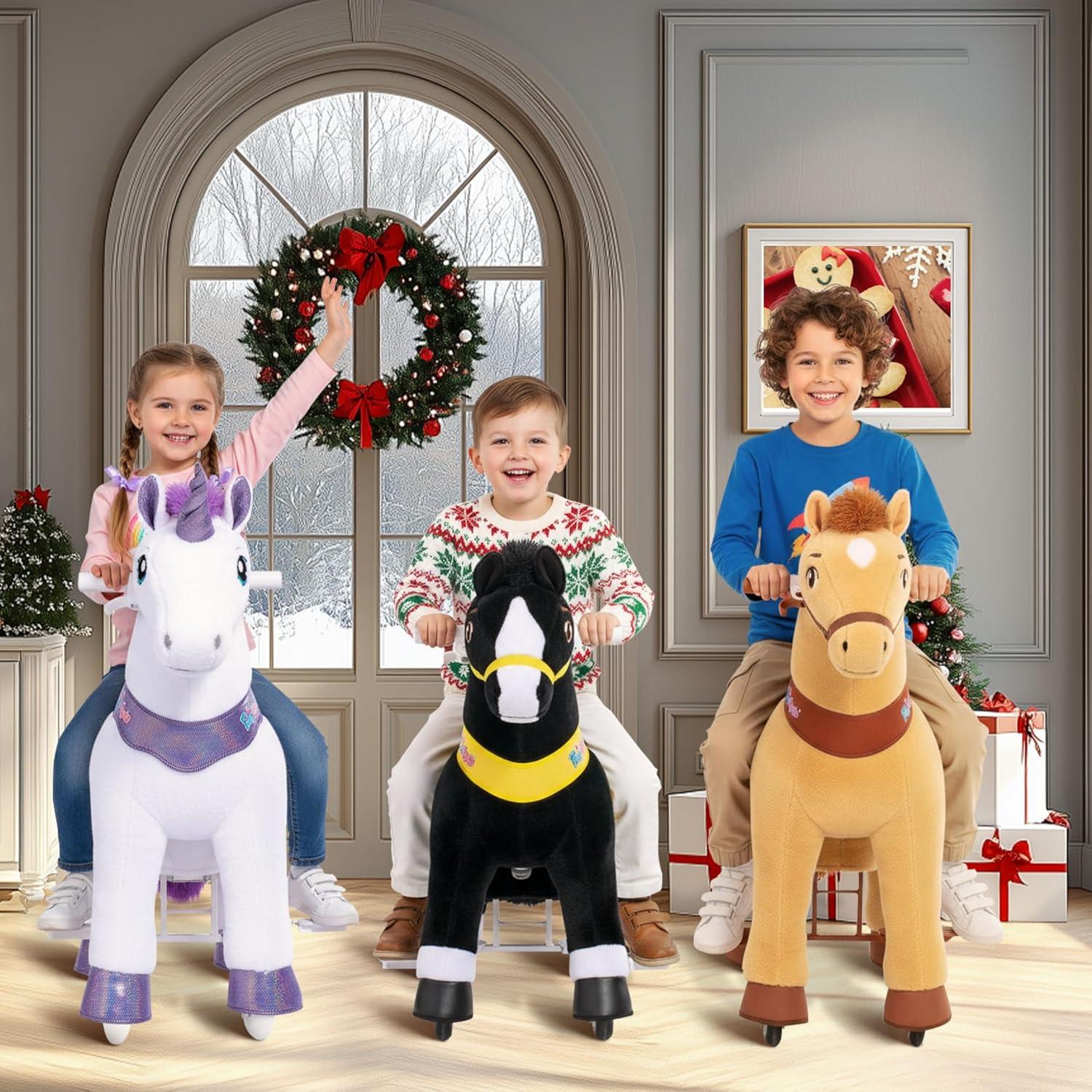 PonyCycle Caballo Negro para Montar Modelo E338 - 76 cm