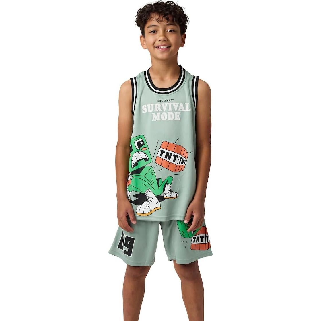 Conjunto Camiseta Baloncesto y Pantalones Cortos Minecraft 4A