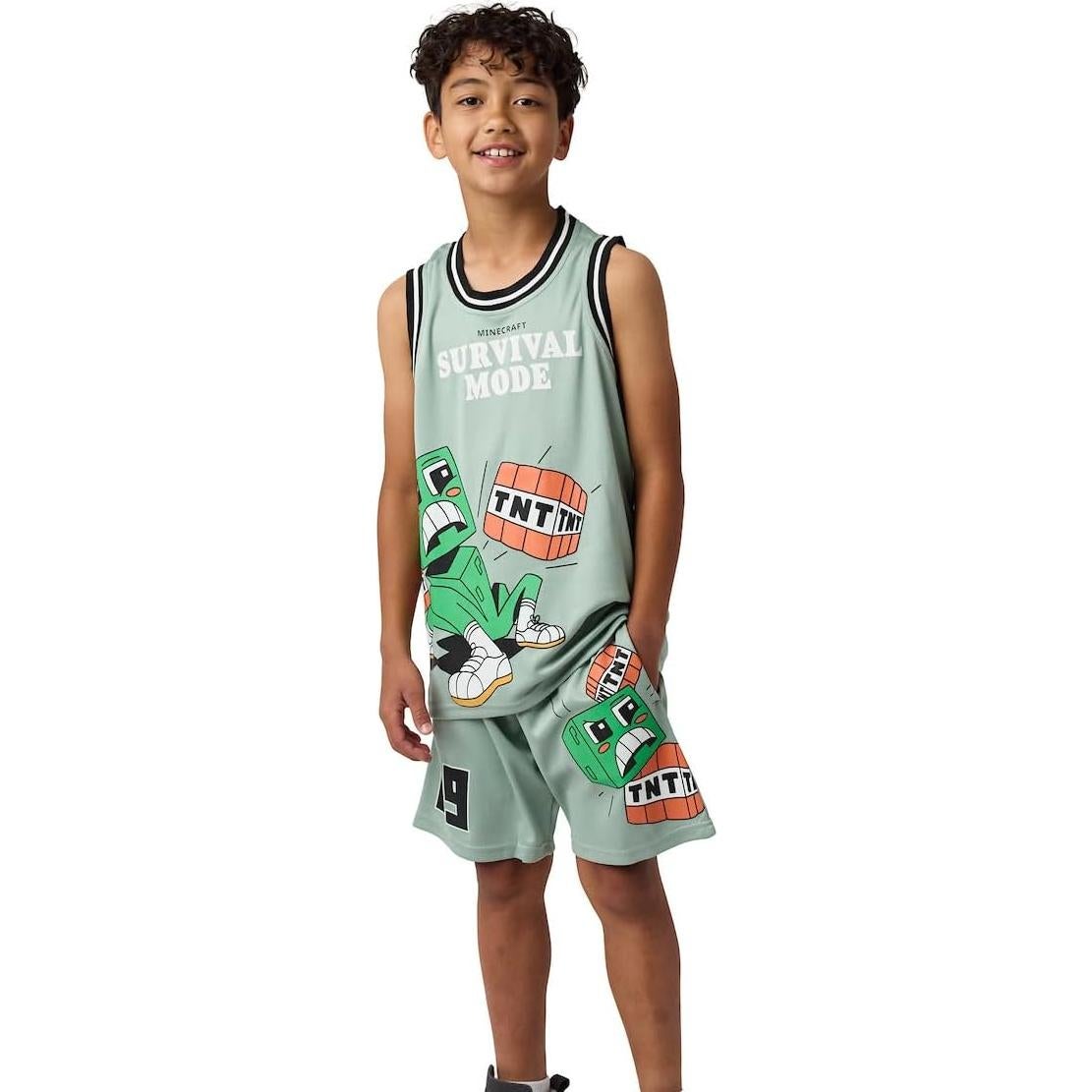 Conjunto Camiseta Baloncesto y Pantalones Cortos Minecraft 4A