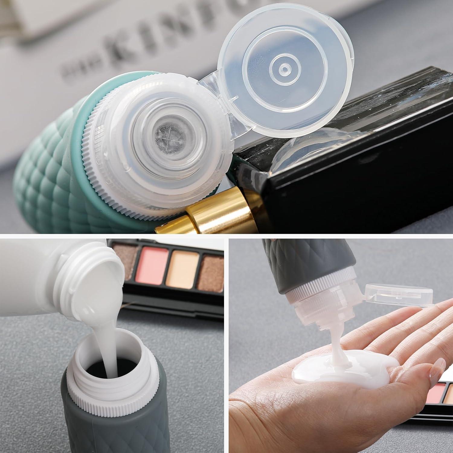 Paquete de 8 Botellas de Viaje Silicona 90ml KUANGRE