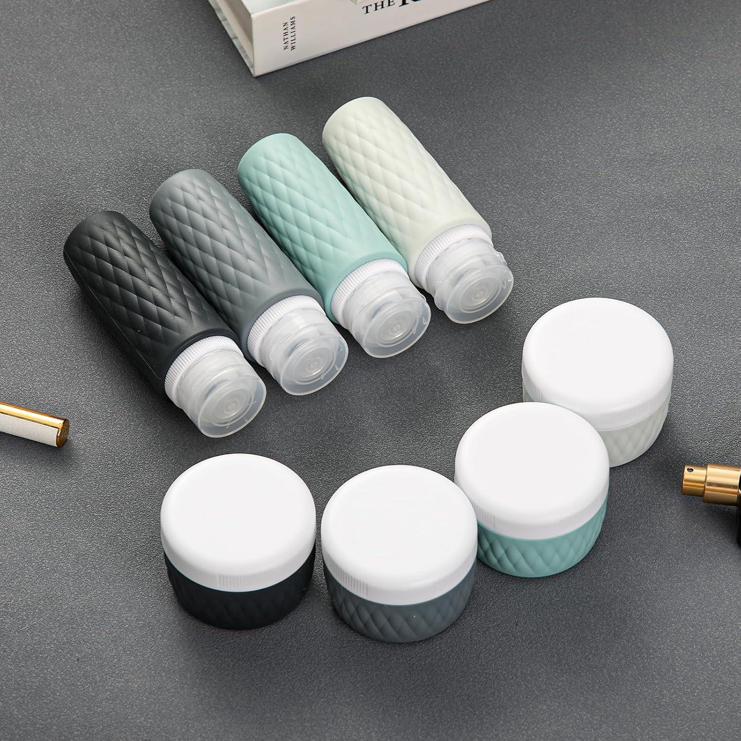 Paquete de 8 Botellas de Viaje Silicona 90ml KUANGRE