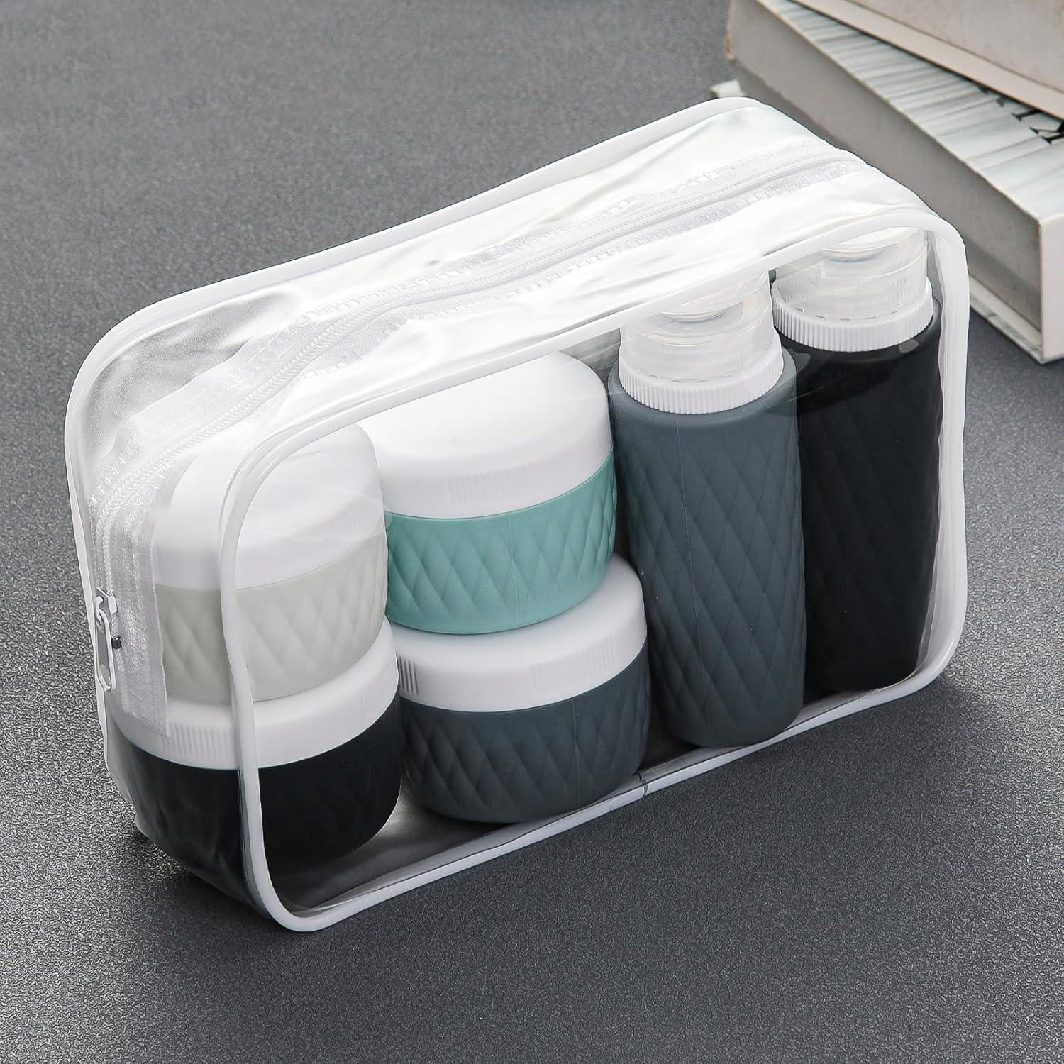 Paquete de 8 Botellas de Viaje Silicona 90ml KUANGRE