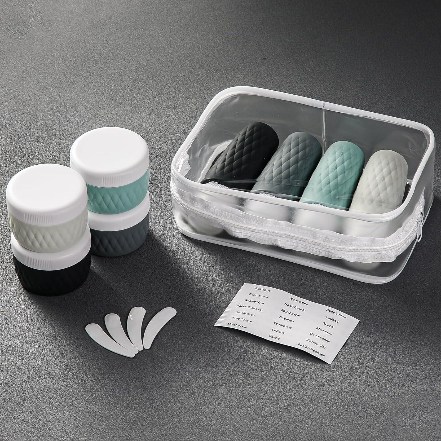 Paquete de 8 Botellas de Viaje Silicona 90ml KUANGRE