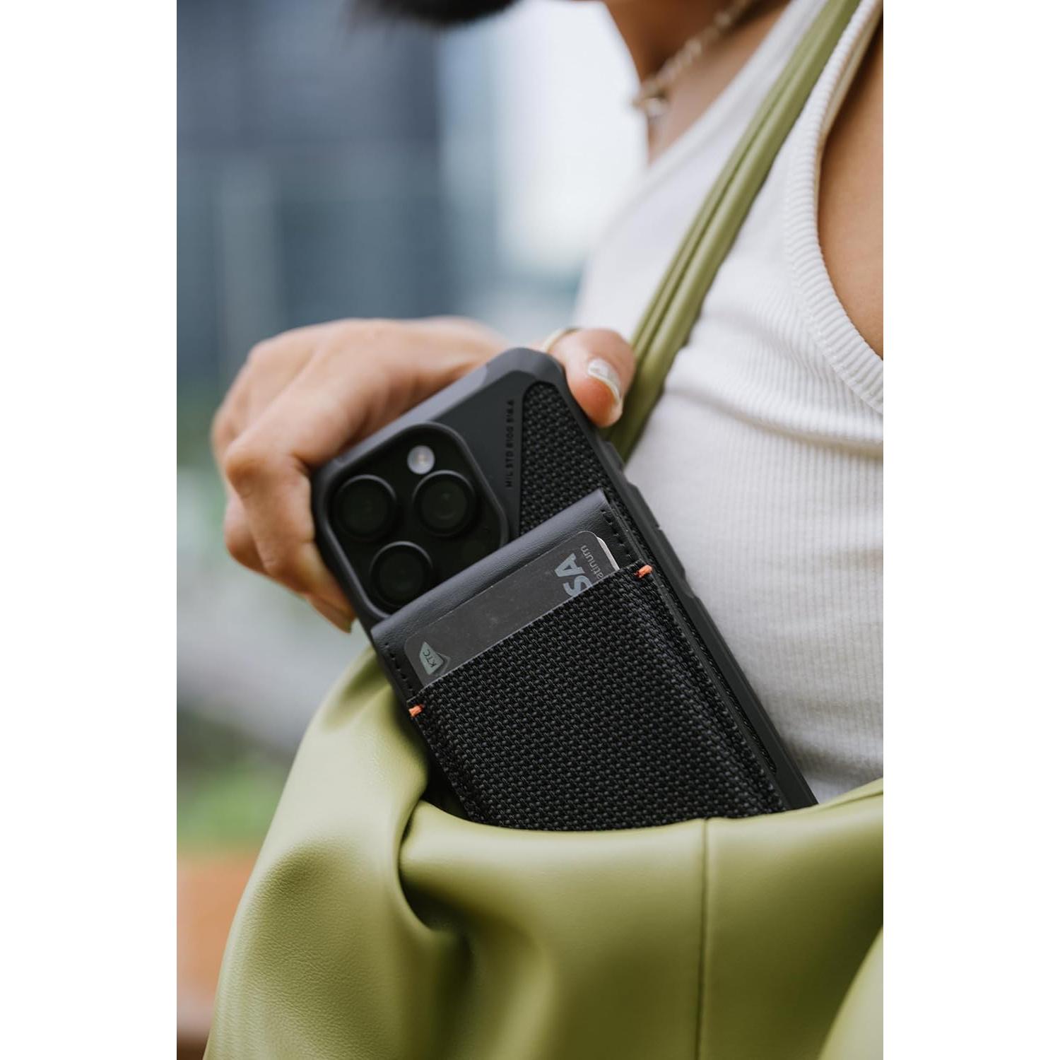 Cartera delgada UAG Metropolis Kevlar Negra con soporte MagSafe